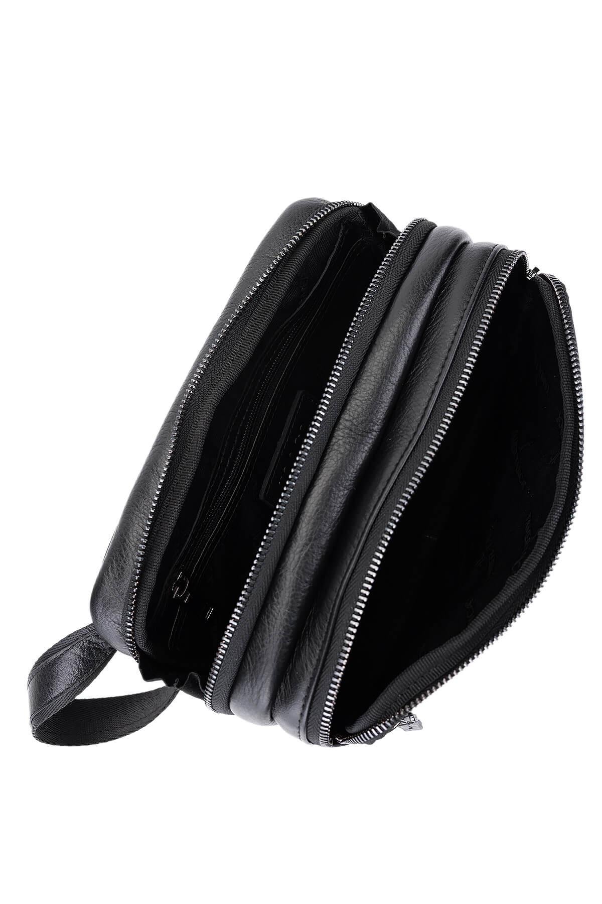 Tamer Tanca Erkek Hakiki Deri Siyah Deri El Çantası