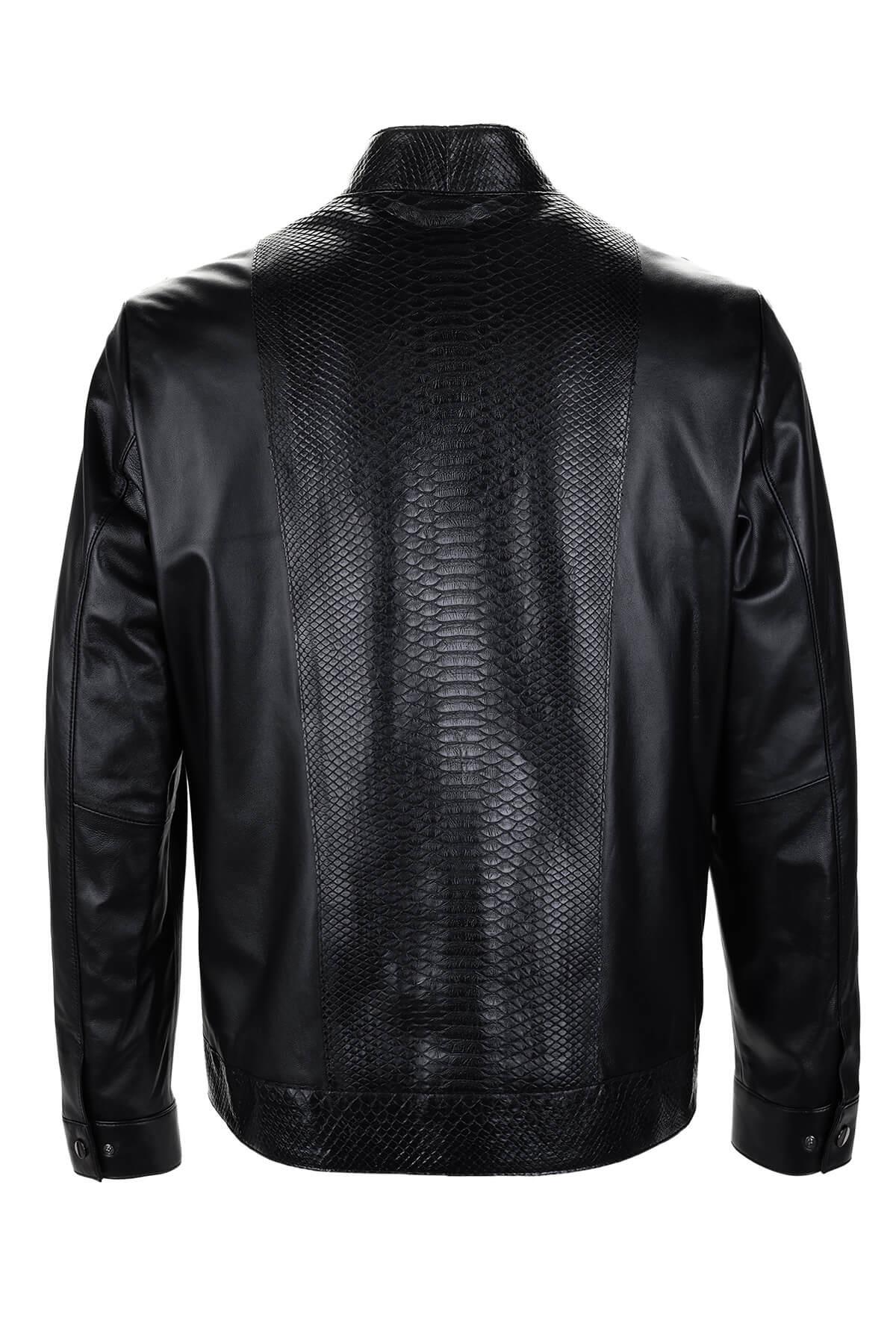 Tamer Tanca Erkek Hakiki Deri Siyah Deri Mont