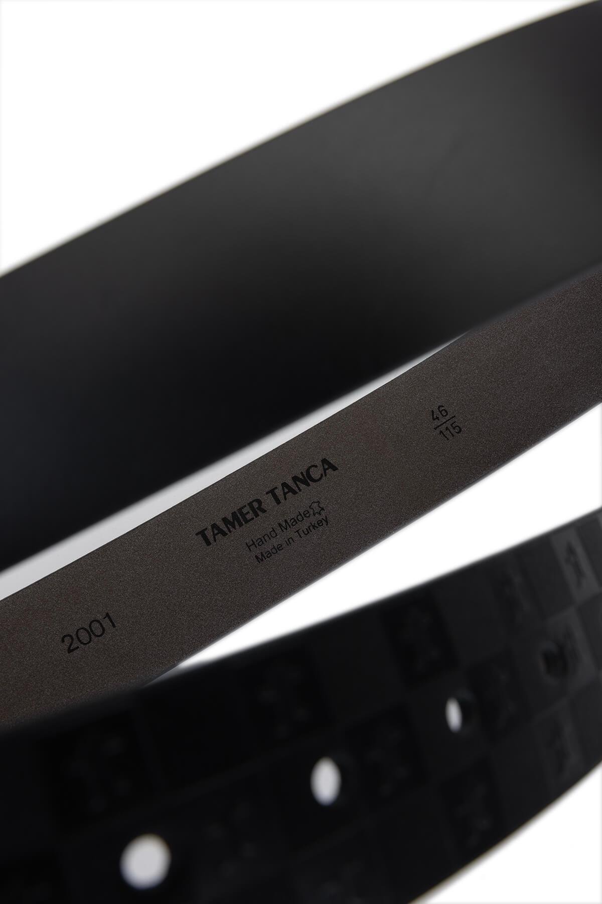 Tamer Tanca Erkek Hakiki Deri Siyah Deri Spor Kemer