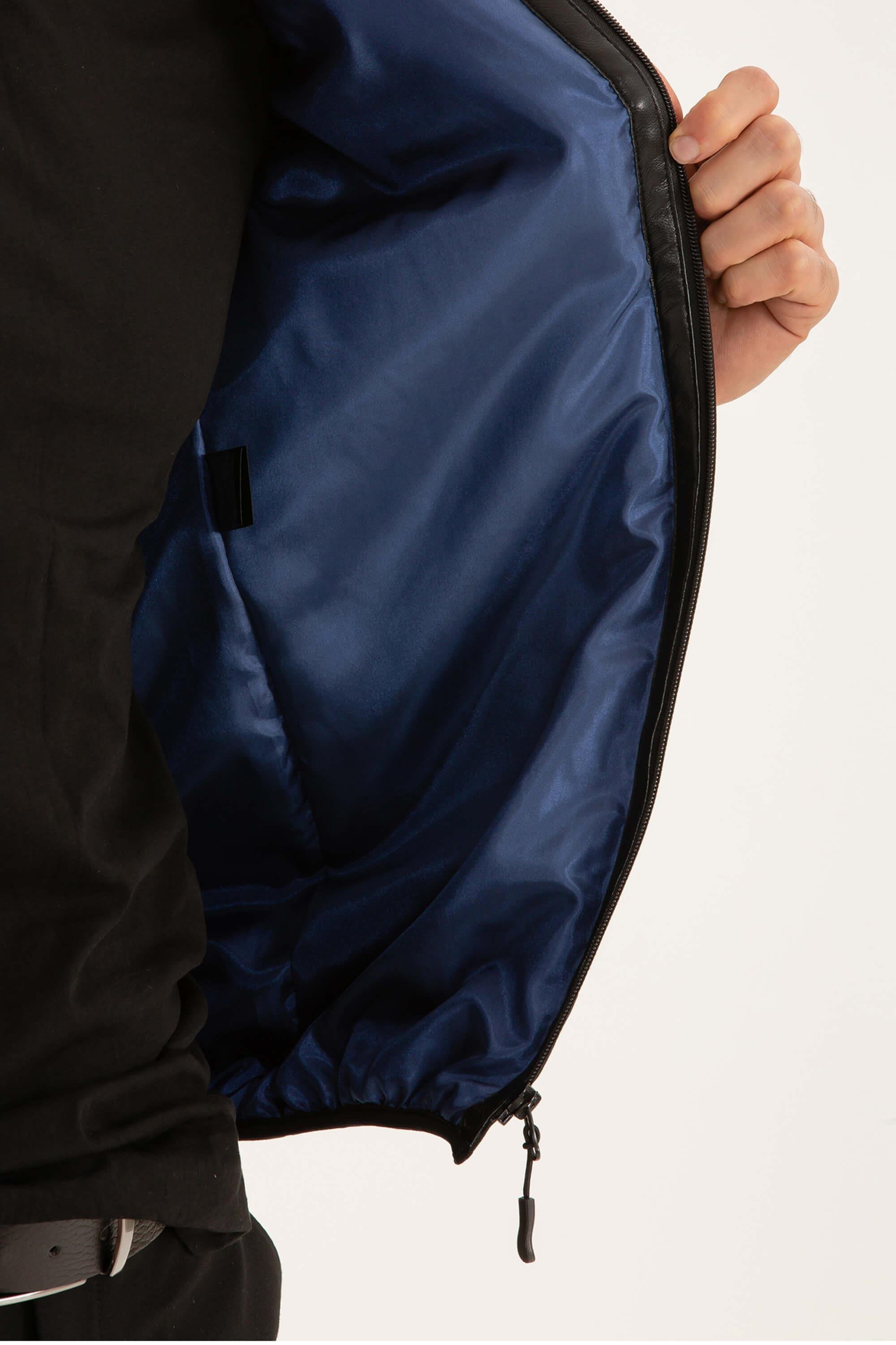 Tamer Tanca Erkek Hakiki Deri Siyah Deri Yelek Deri Mont