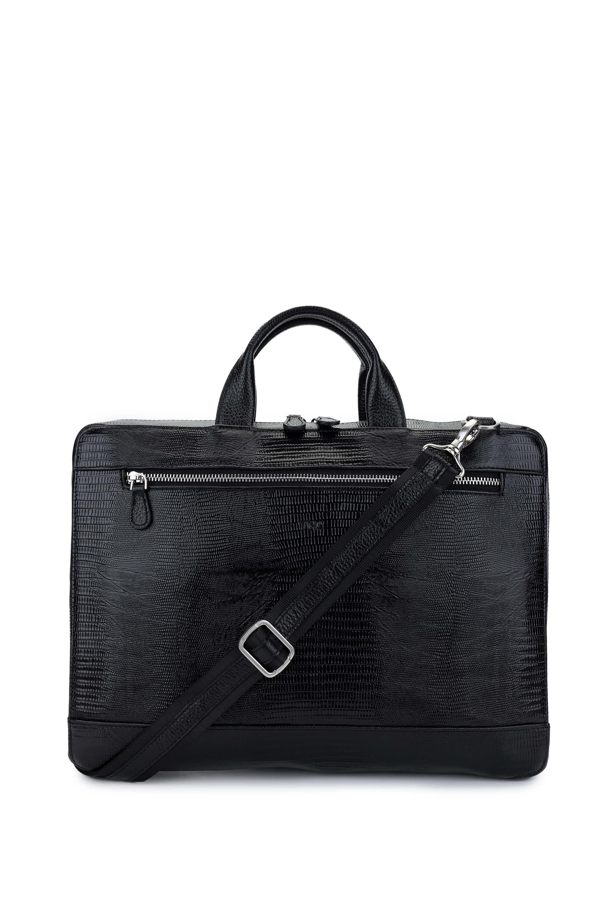 Tamer Tanca Erkek Hakiki Deri Siyah Evrak Çantası