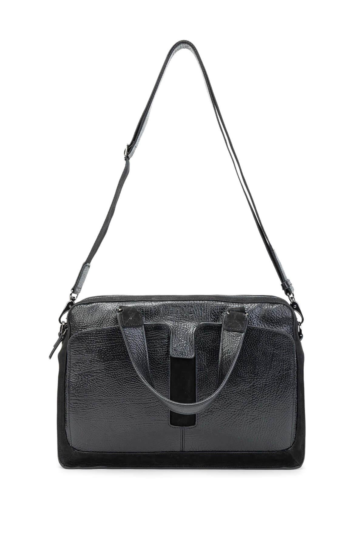 Tamer Tanca Erkek Hakiki Deri Siyah Evrak Çantası