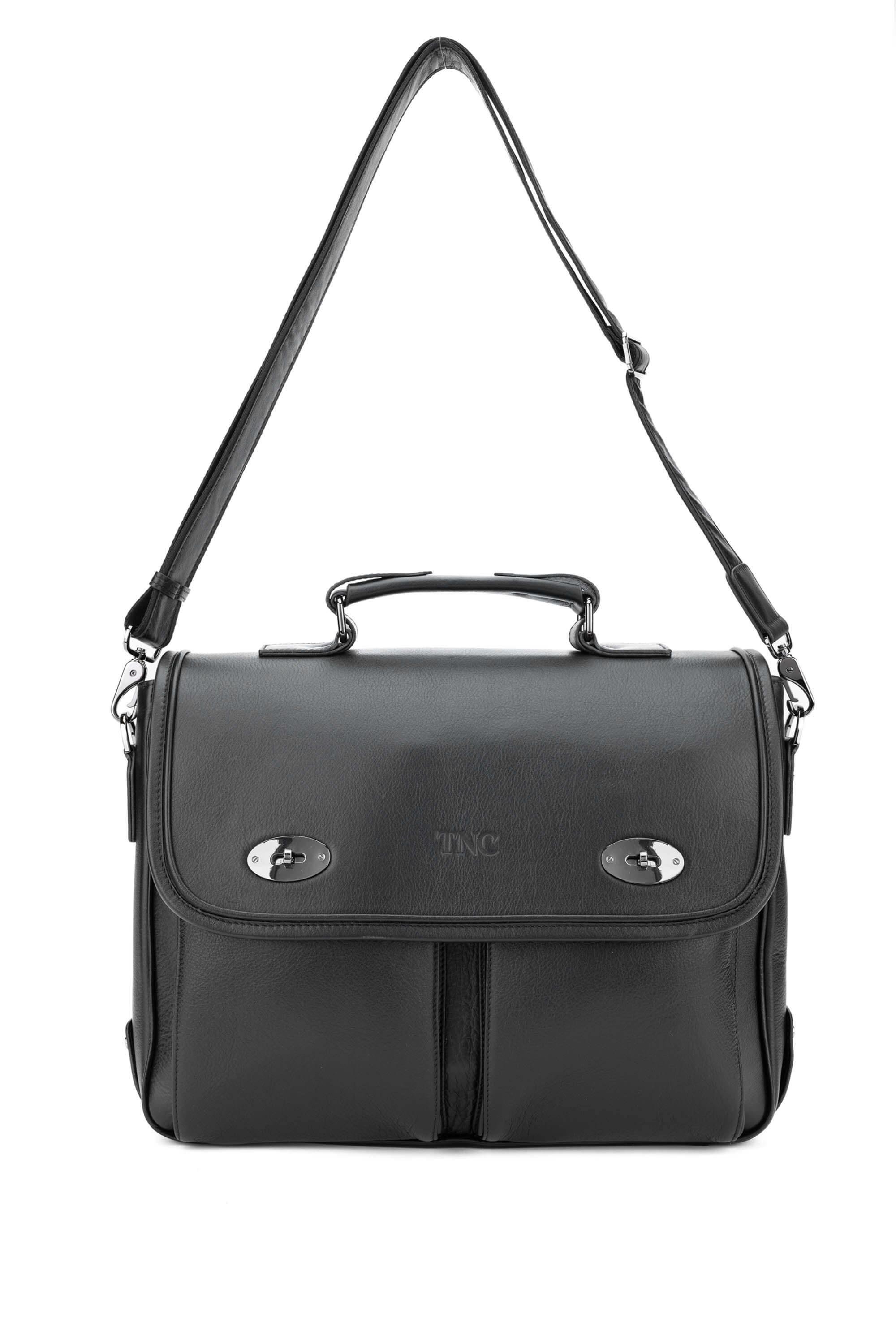 Tamer Tanca Erkek Hakiki Deri Siyah Evrak Çantası