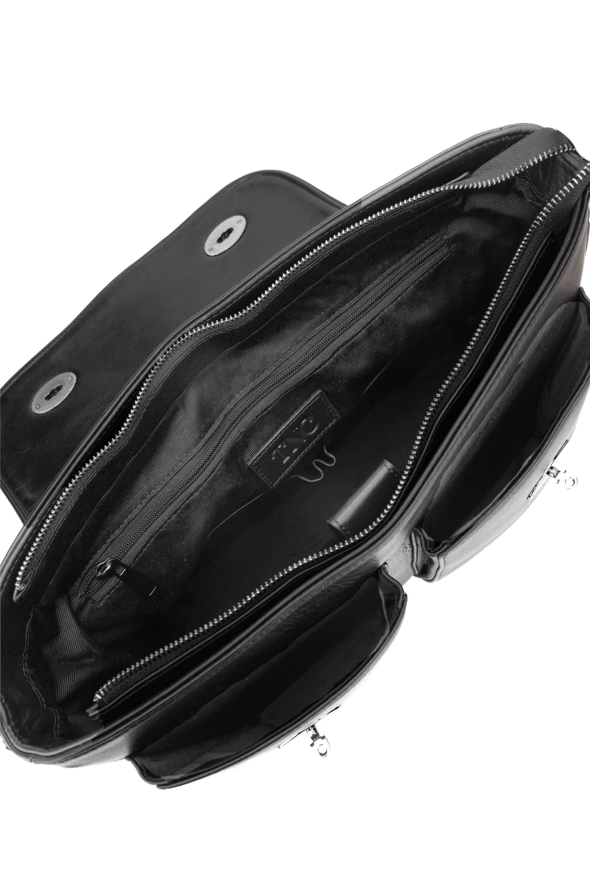 Tamer Tanca Erkek Hakiki Deri Siyah Evrak Çantası