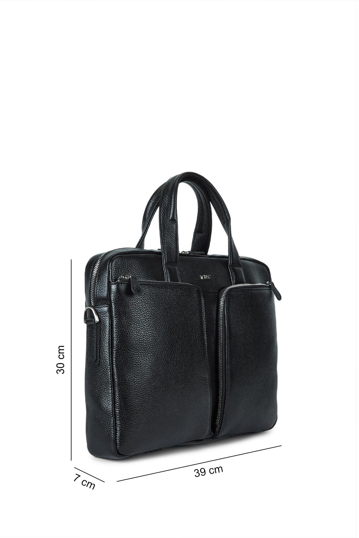 Tamer Tanca Erkek Hakiki Deri Siyah Evrak Çantası