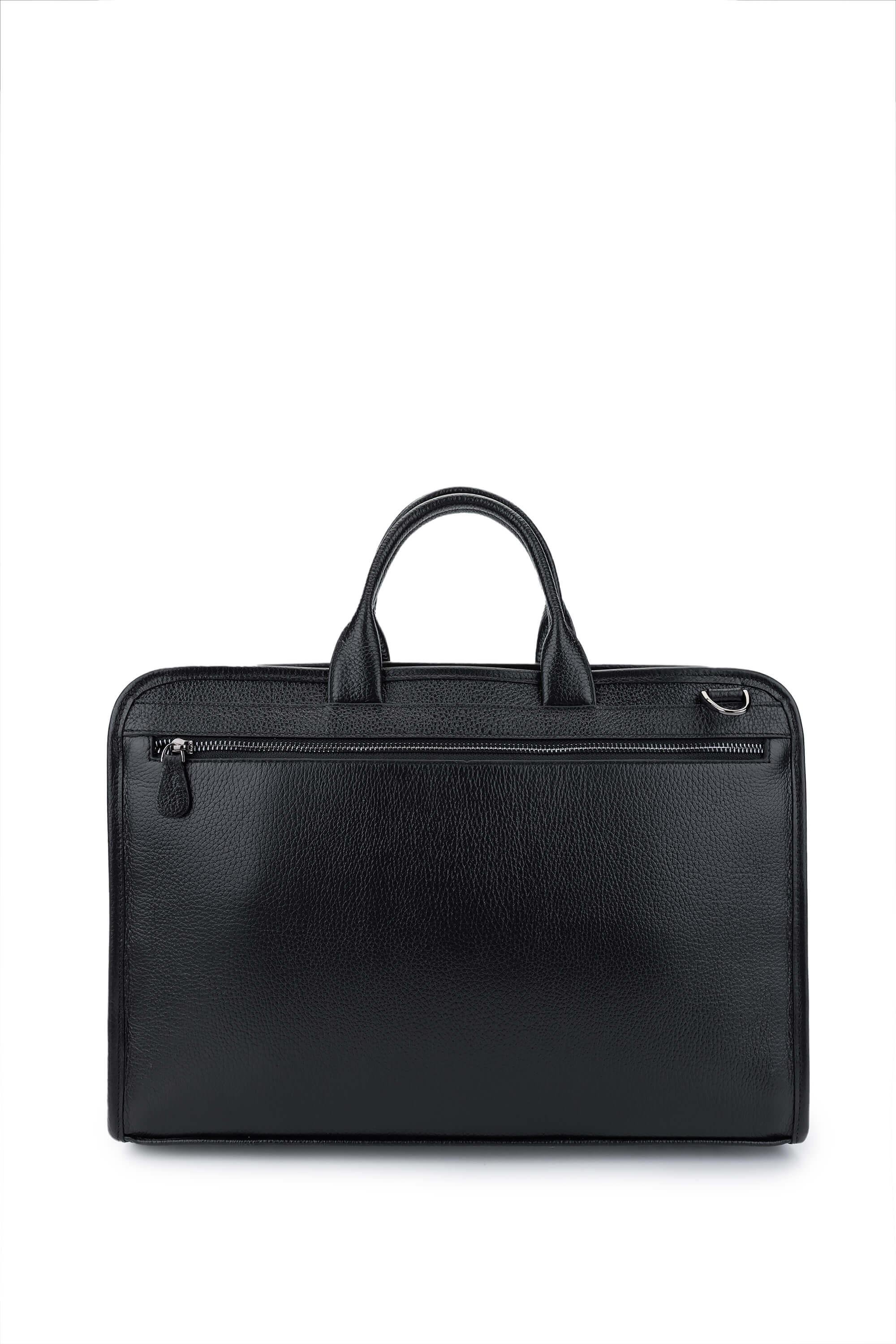 Tamer Tanca Erkek Hakiki Deri Siyah Floter Evrak Çantası