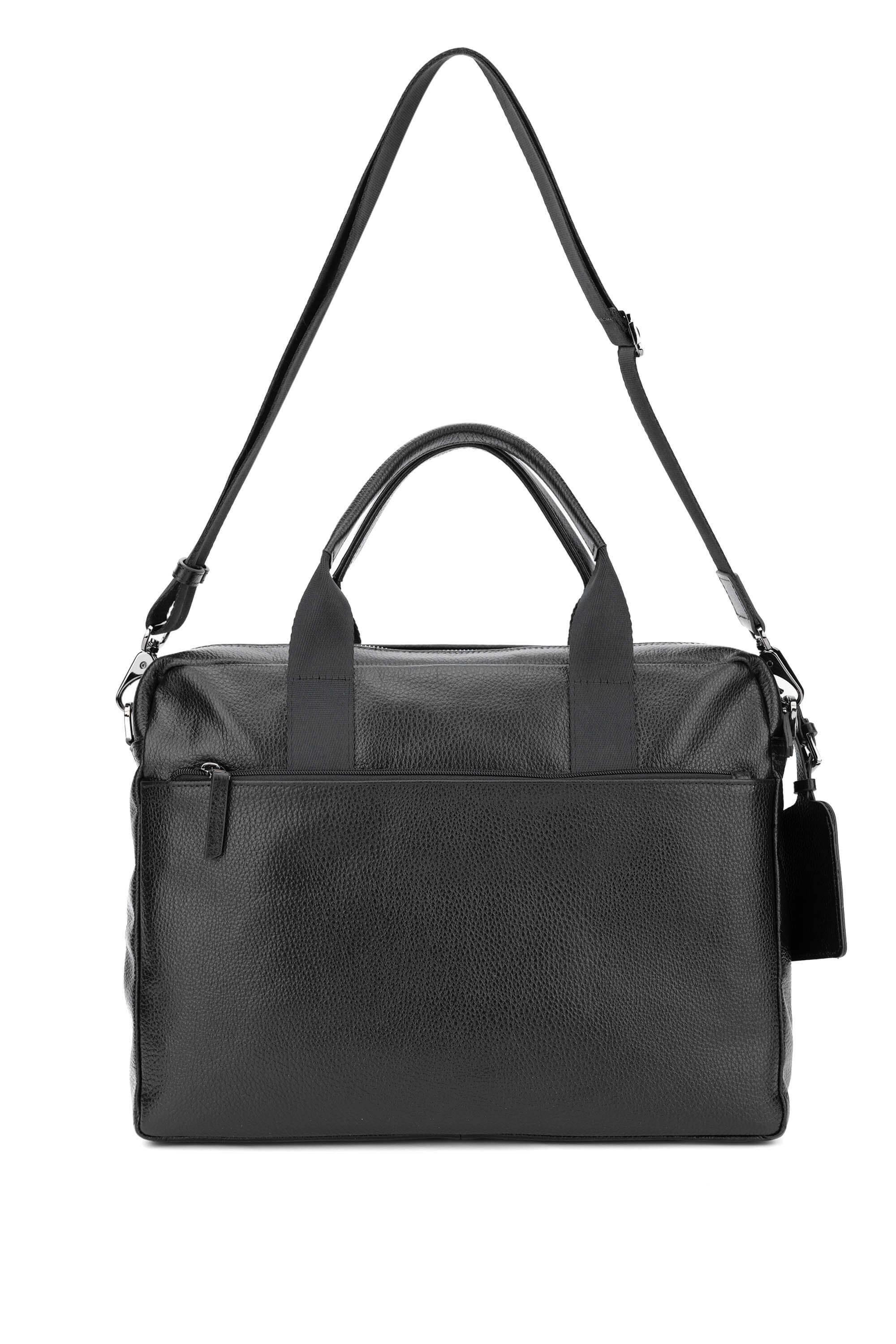 Tamer Tanca Erkek Hakiki Deri Siyah Floter Evrak Çantası