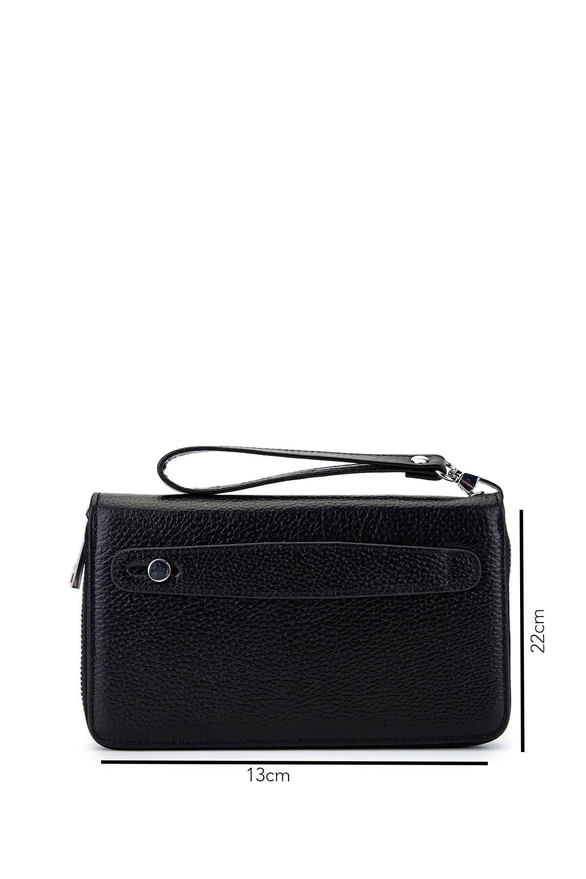 Tamer Tanca Erkek Hakiki Deri Siyah Floter El Çantası