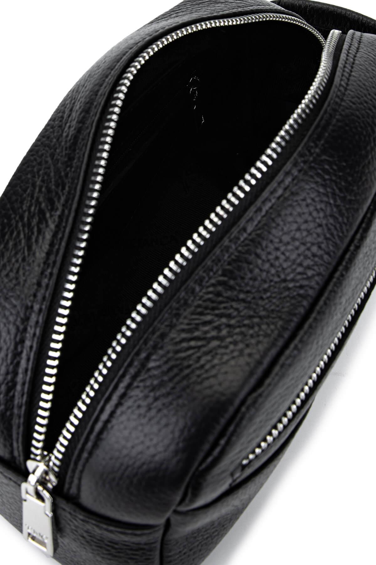 Tamer Tanca Erkek Hakiki Deri Siyah Floter Traş Çantası