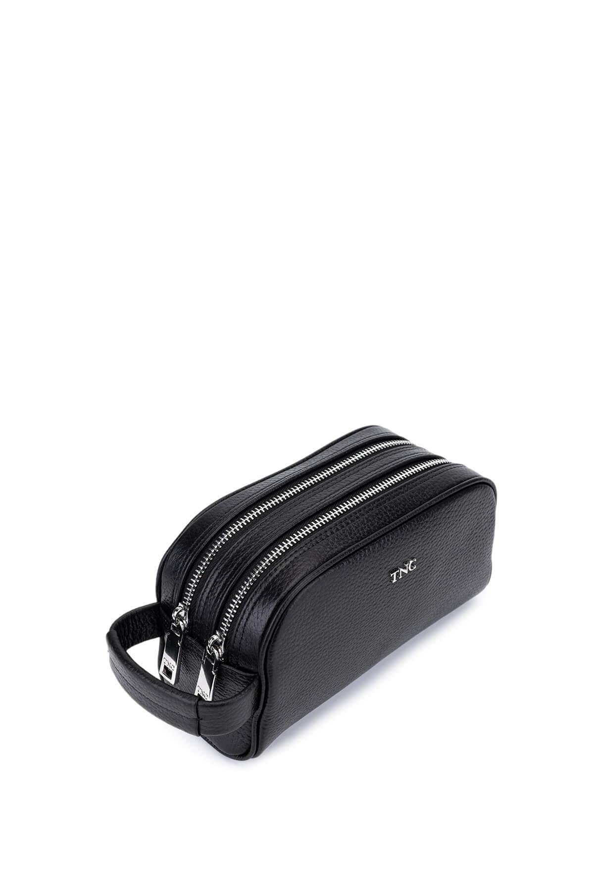 Tamer Tanca Erkek Hakiki Deri Siyah Floter El Çantası