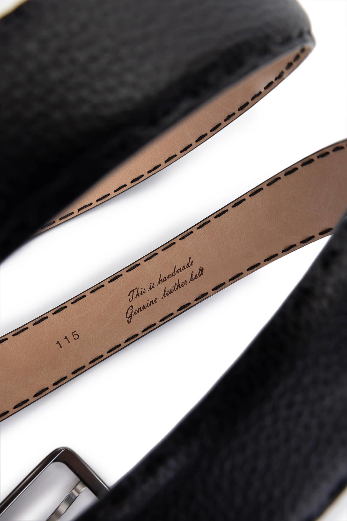 Tamer Tanca Erkek Hakiki Deri Siyah Floter Kemer