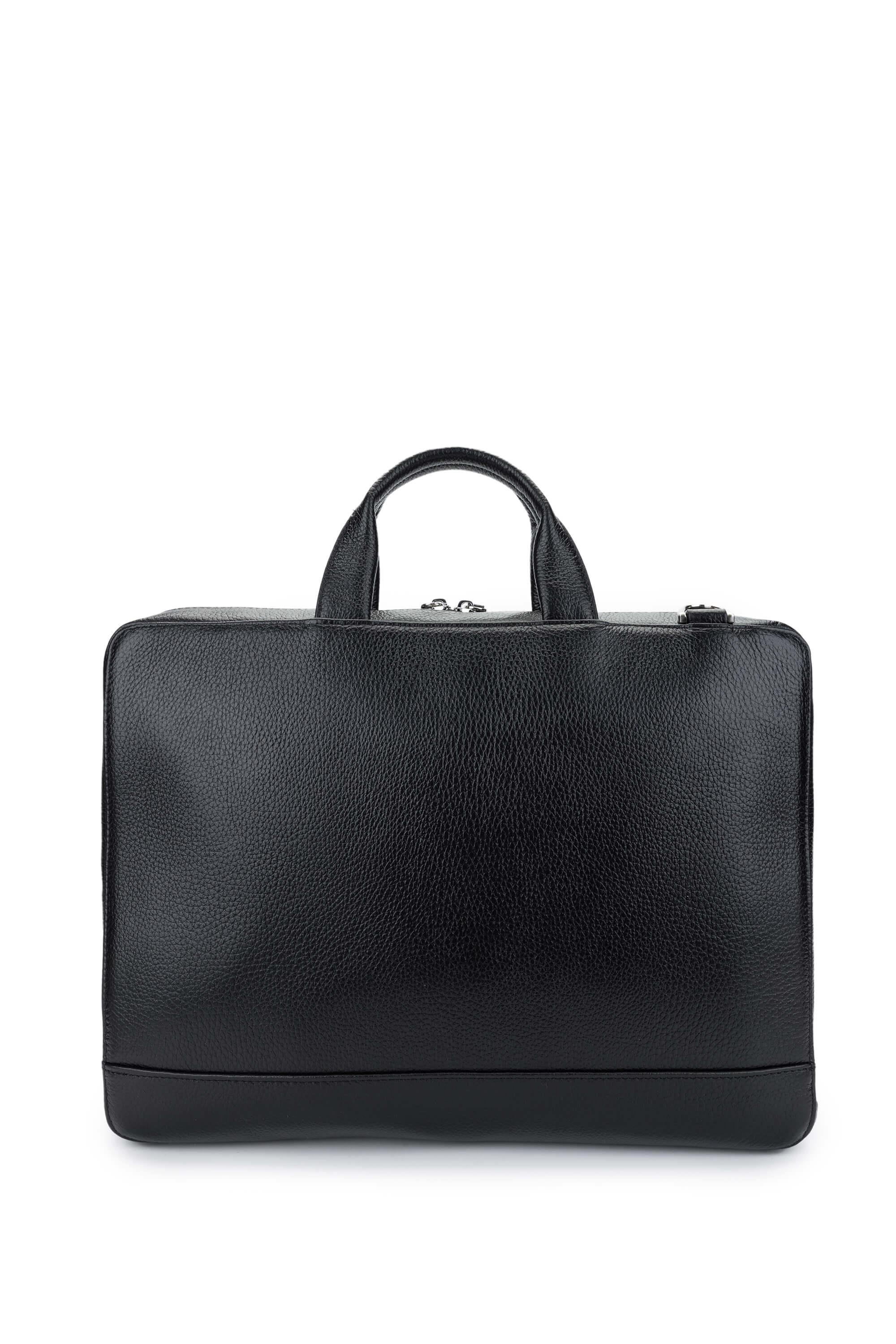 Tamer Tanca Erkek Hakiki Deri Siyah Floter Evrak Çantası