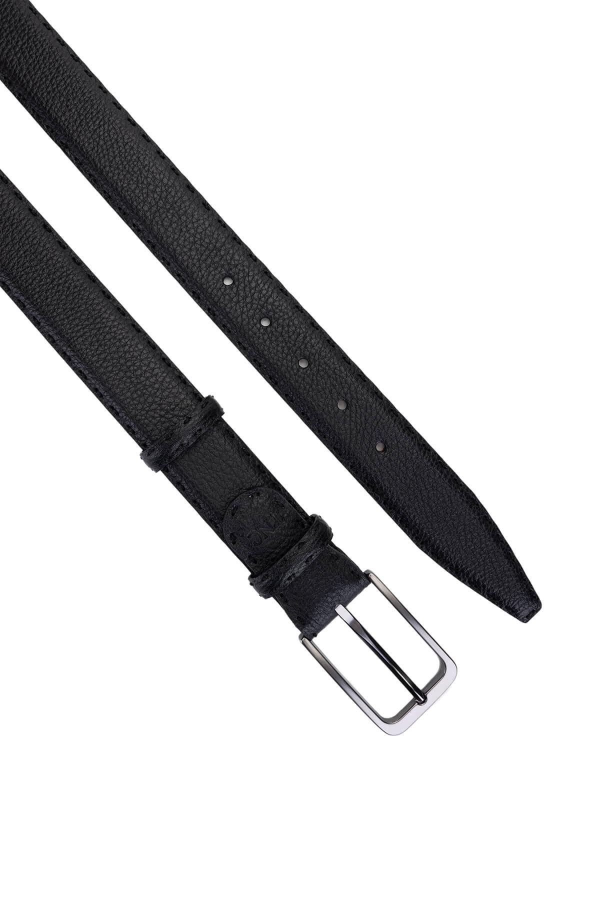 Tamer Tanca Erkek Hakiki Deri Siyah Floter Kemer