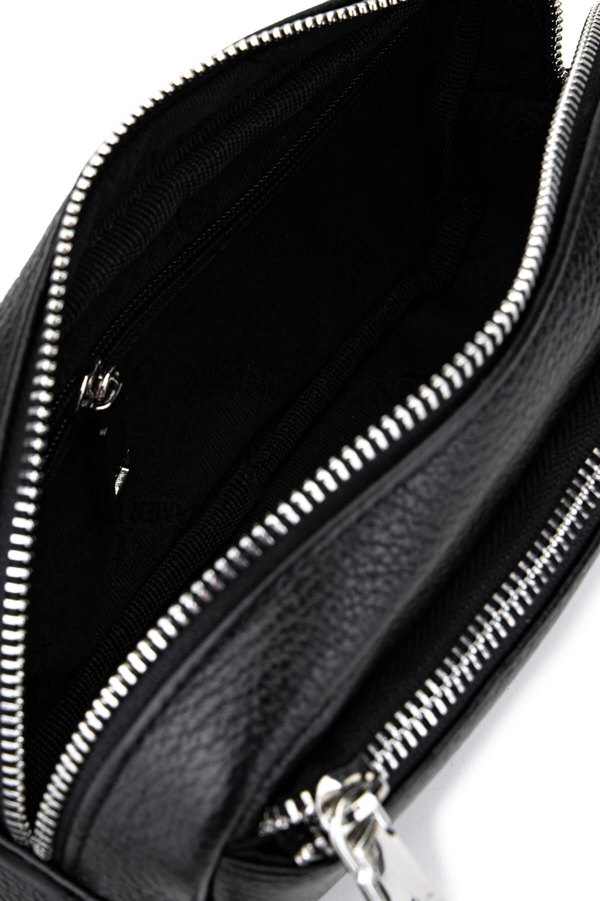 Tamer Tanca Erkek Hakiki Deri Siyah Floter El Çantası