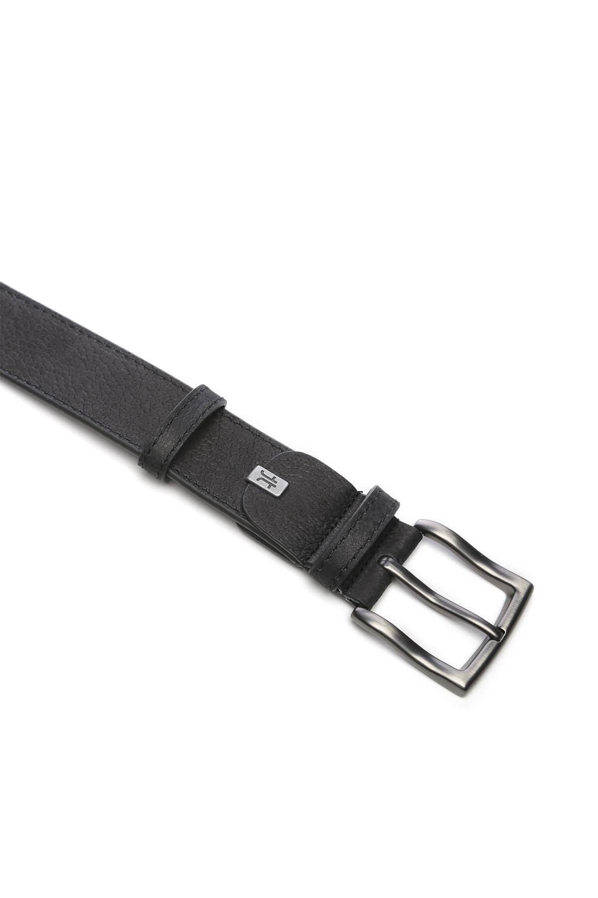 Tamer Tanca Erkek Hakiki Deri Siyah Kemer