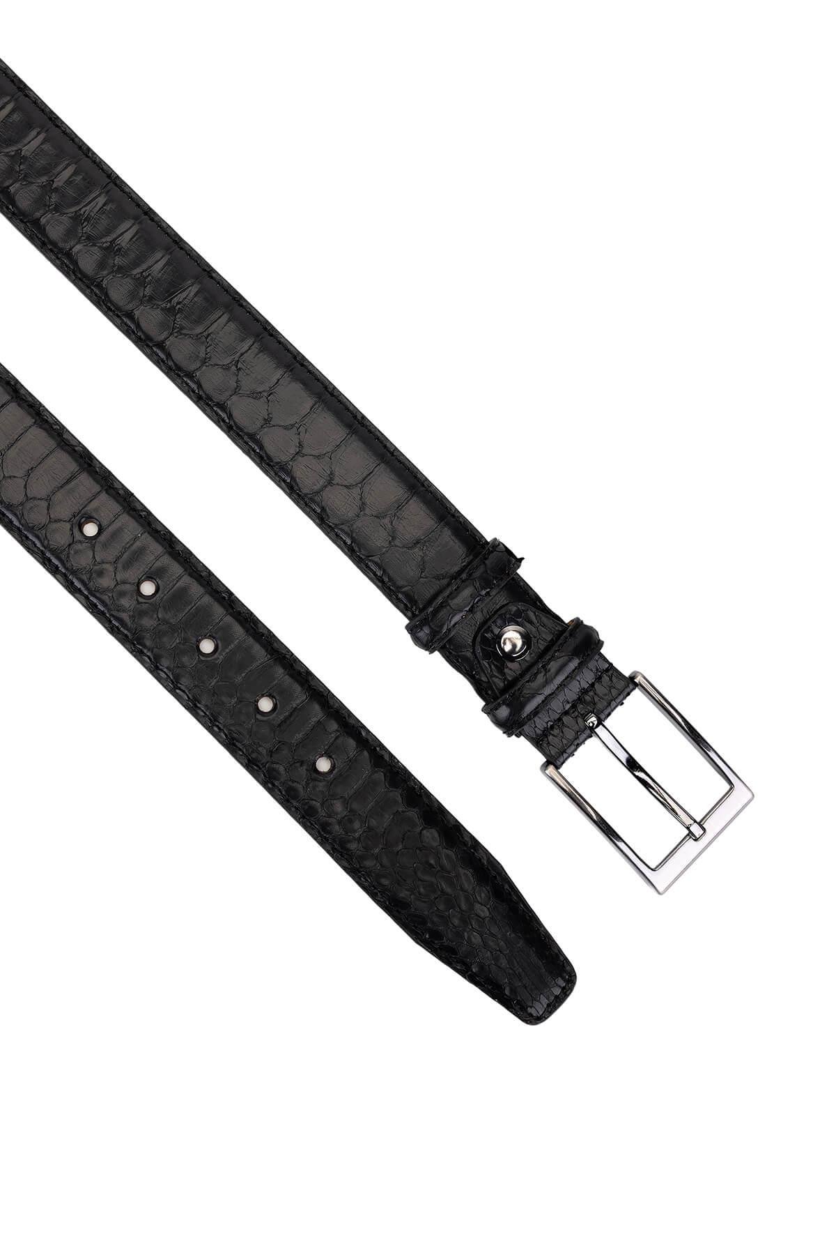 Tamer Tanca Erkek Hakiki Deri Siyah Kemer