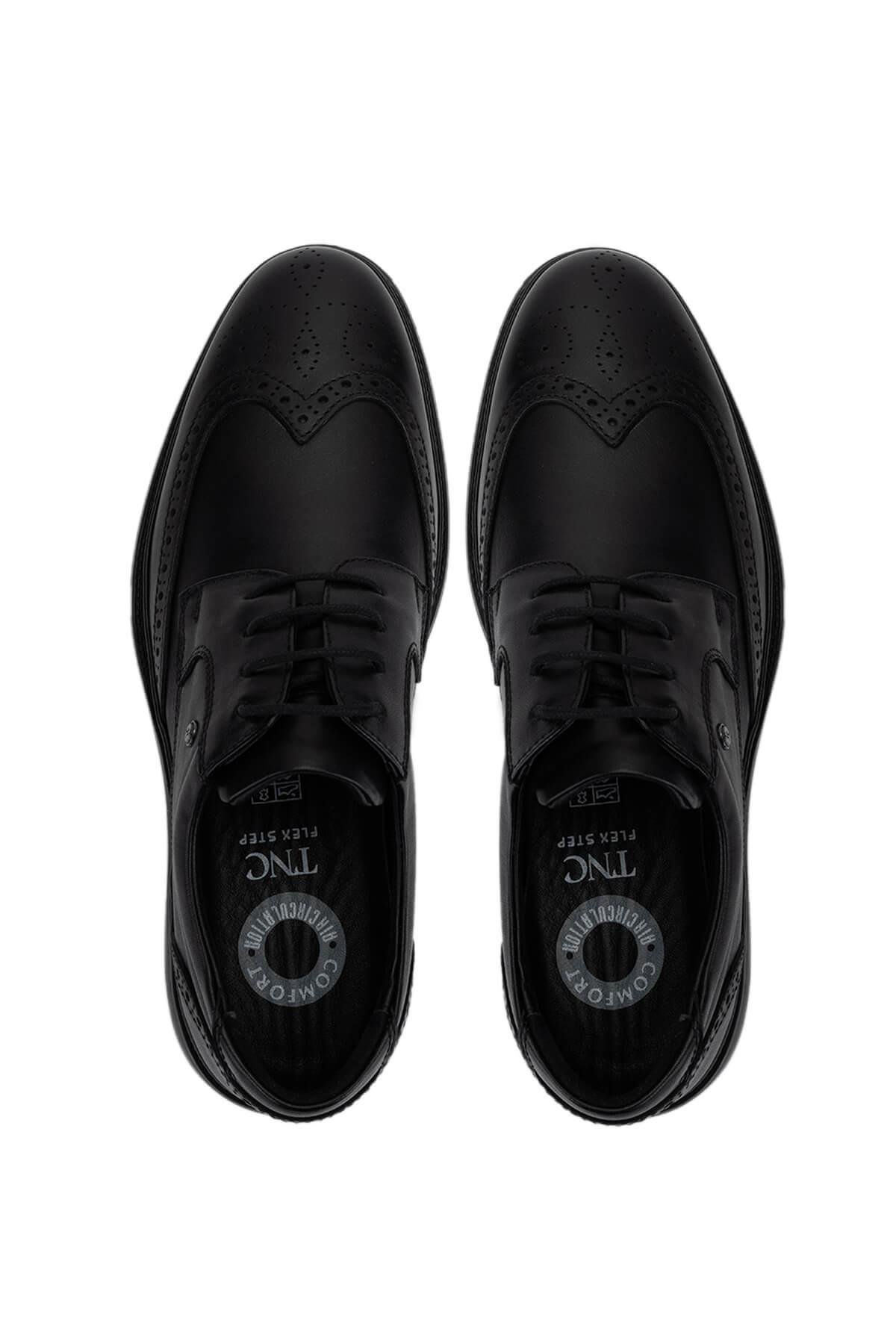 Tamer Tanca Erkek Hakiki Deri Siyah Klasik Ayakkabı