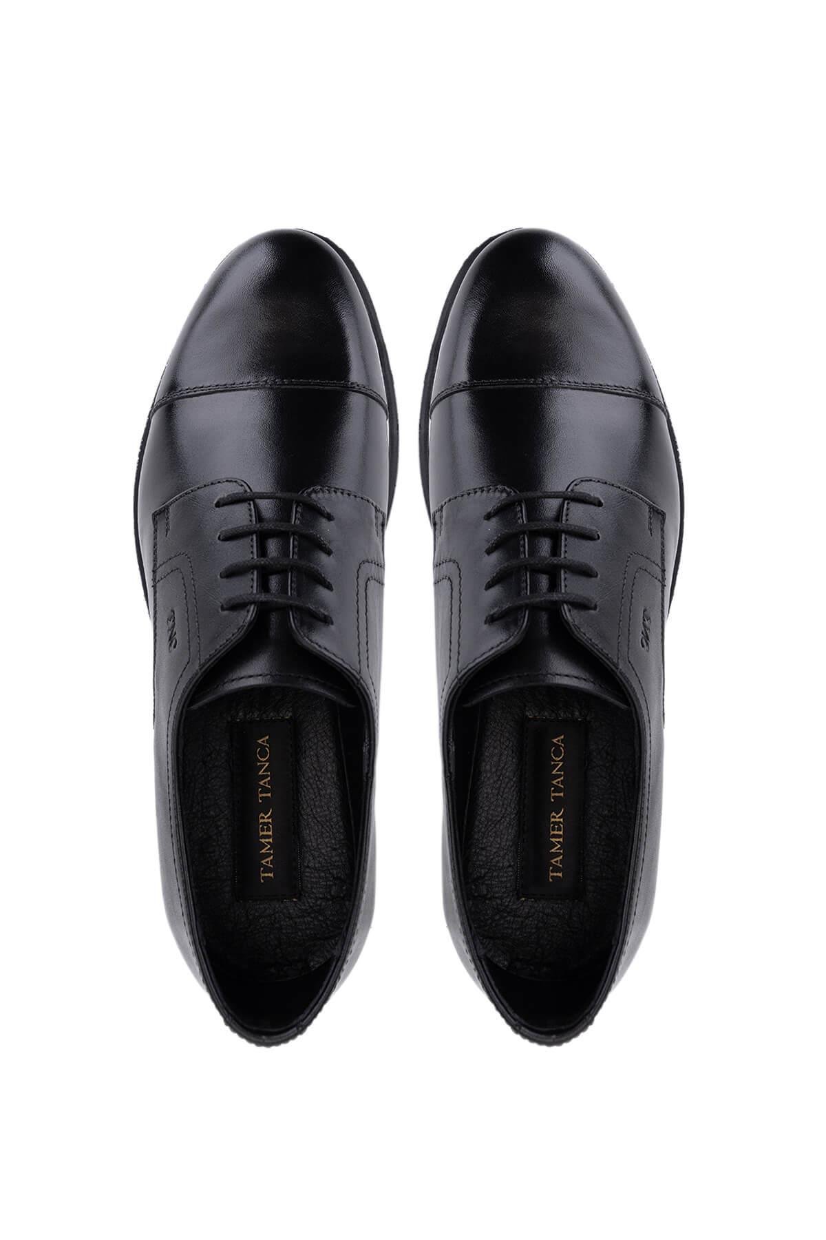 Tamer Tanca Erkek Hakiki Deri Siyah Klasik Ayakkabı