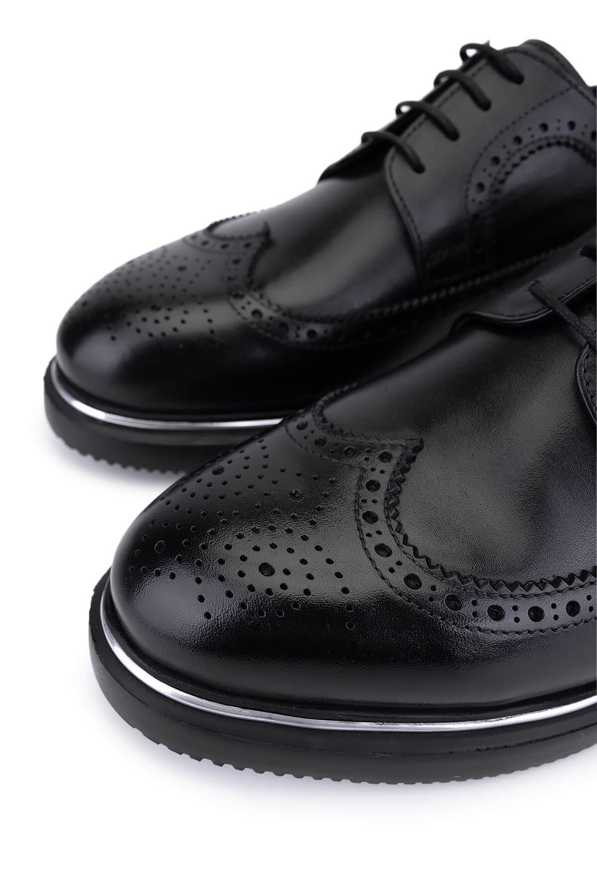 Tamer Tanca Erkek Hakiki Deri Siyah Klasik Ayakkabı