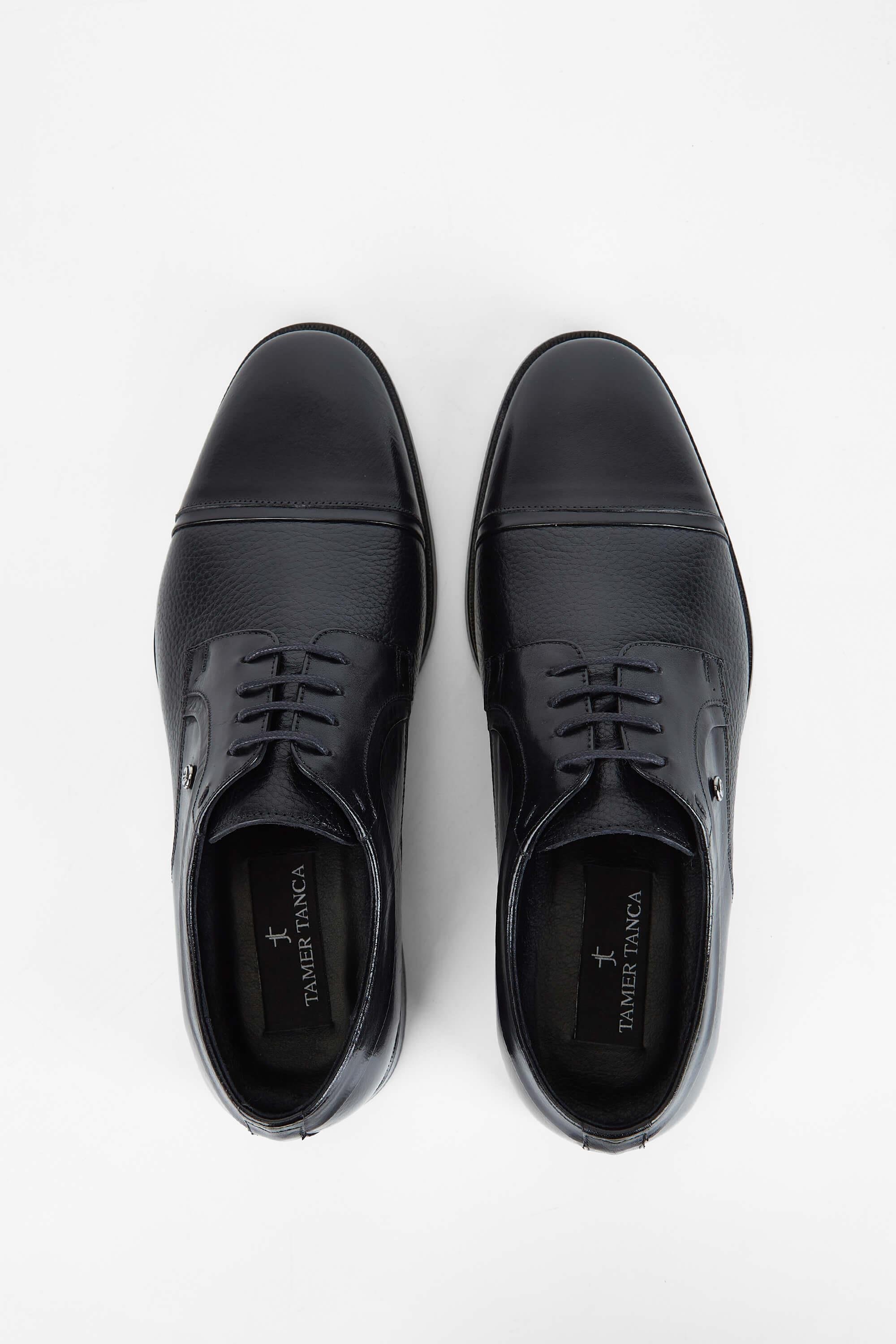 Tamer Tanca Erkek Hakiki Deri Siyah Klasik Ayakkabı