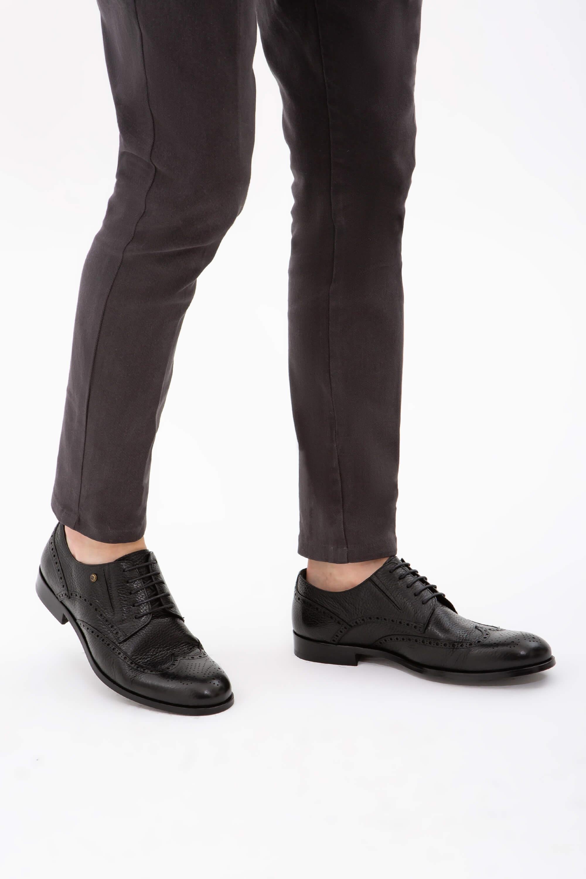 Tamer Tanca Erkek Hakiki Deri Siyah Klasik Ayakkabı