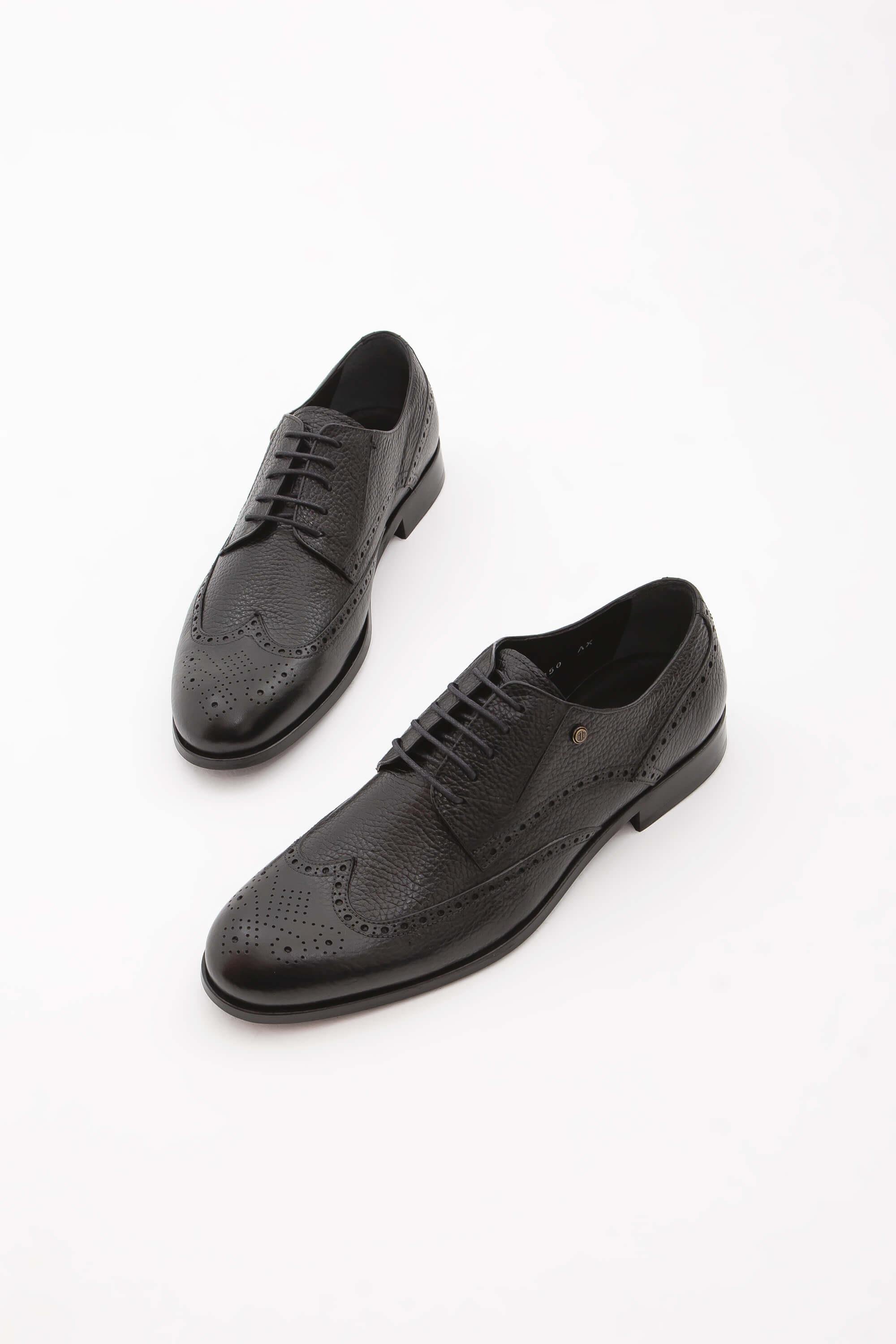 Tamer Tanca Erkek Hakiki Deri Siyah Klasik Ayakkabı