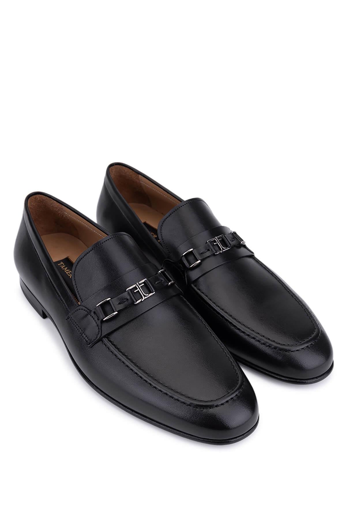 Tamer Tanca Erkek Hakiki Deri Siyah Klasik Ayakkabı