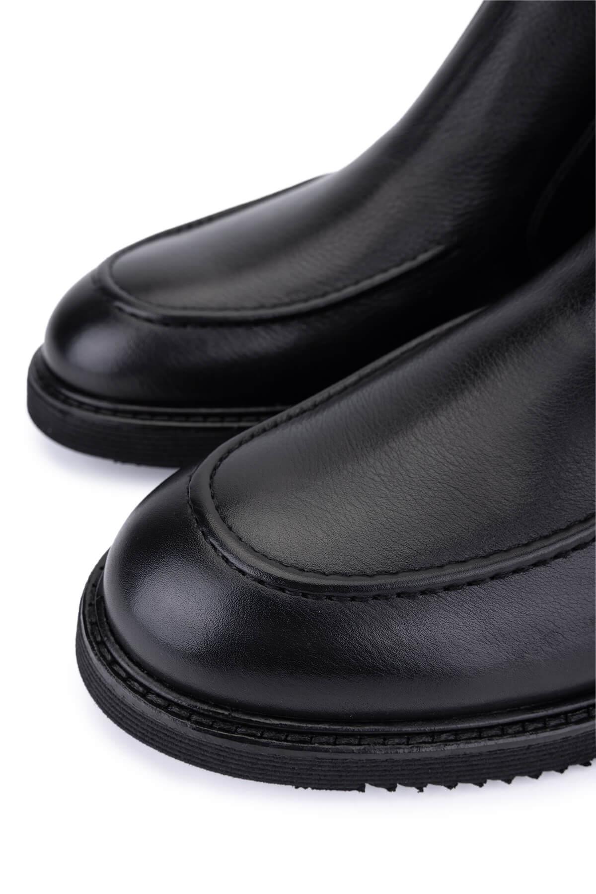 Tamer Tanca Erkek Hakiki Deri Siyah Klasik Bot