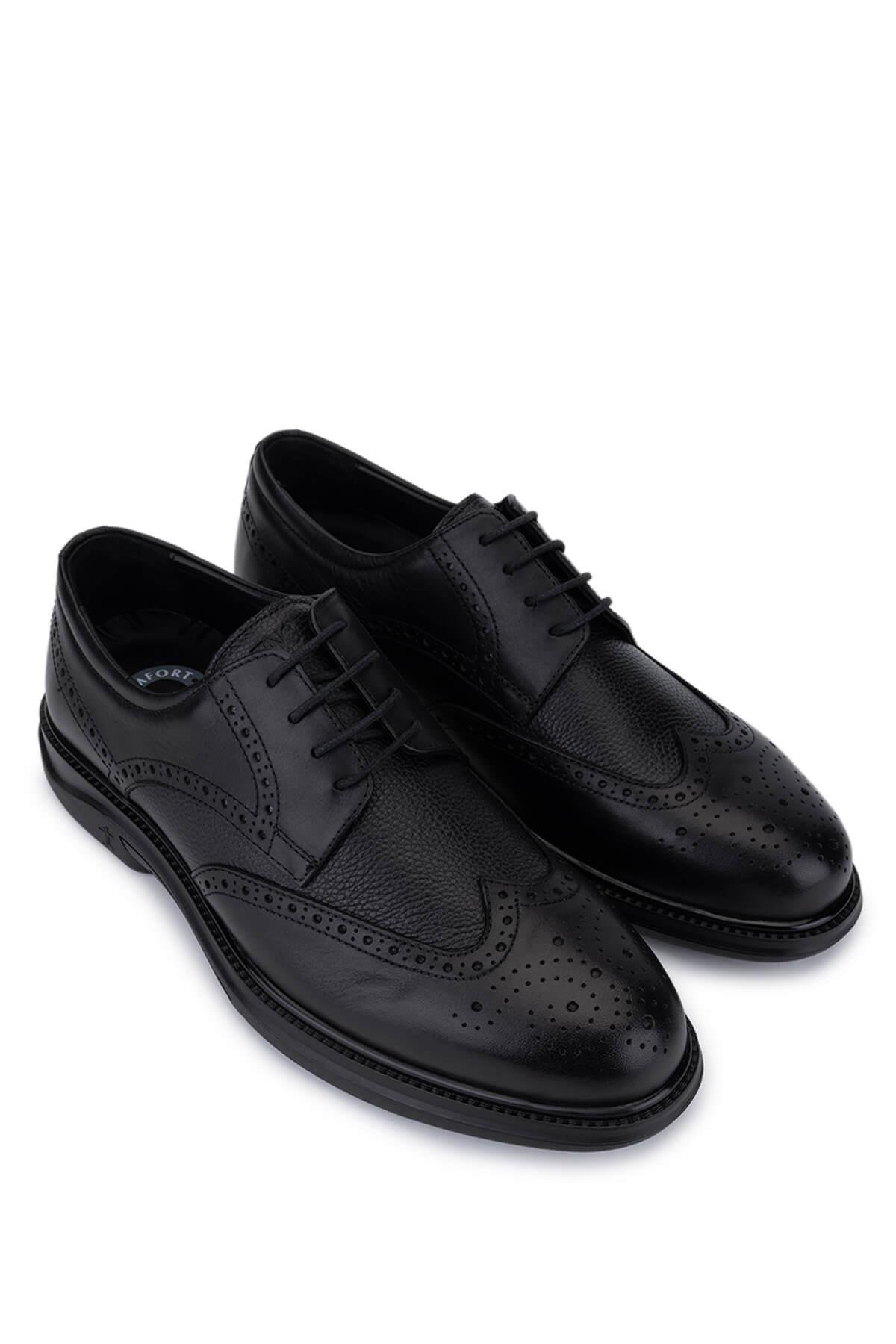 Tamer Tanca Erkek Hakiki Deri Siyah Klasik Ayakkabı