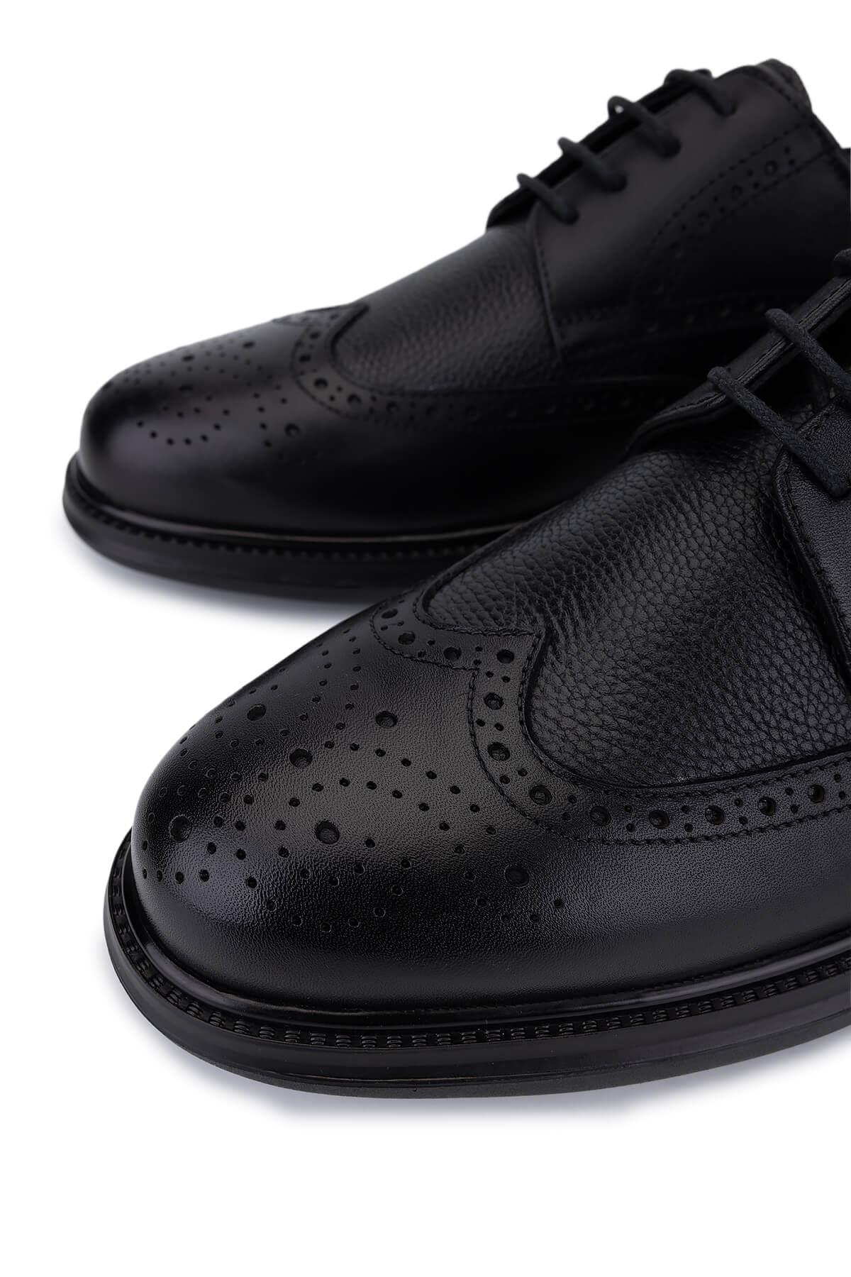 Tamer Tanca Erkek Hakiki Deri Siyah Klasik Ayakkabı
