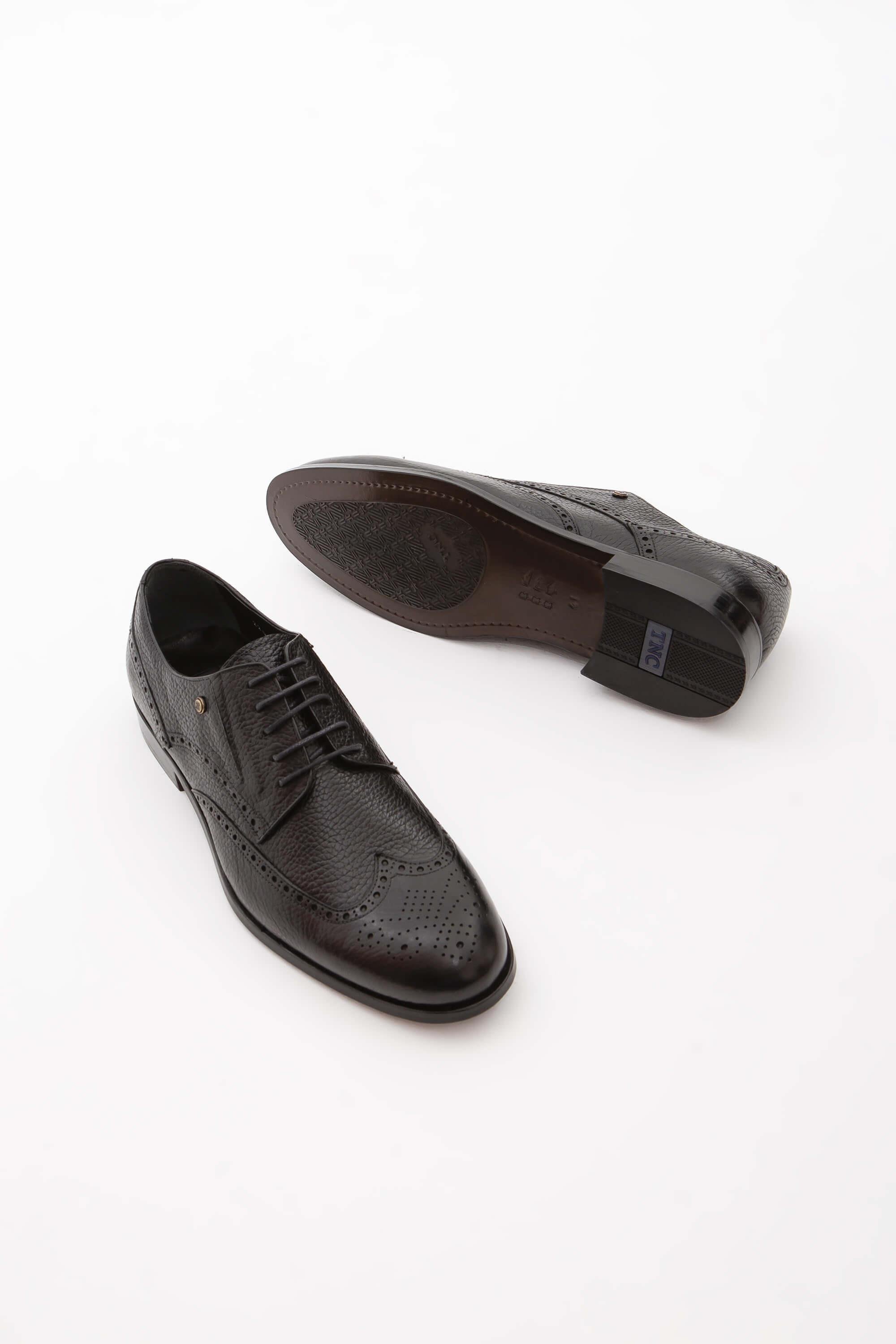 Tamer Tanca Erkek Hakiki Deri Siyah Klasik Ayakkabı