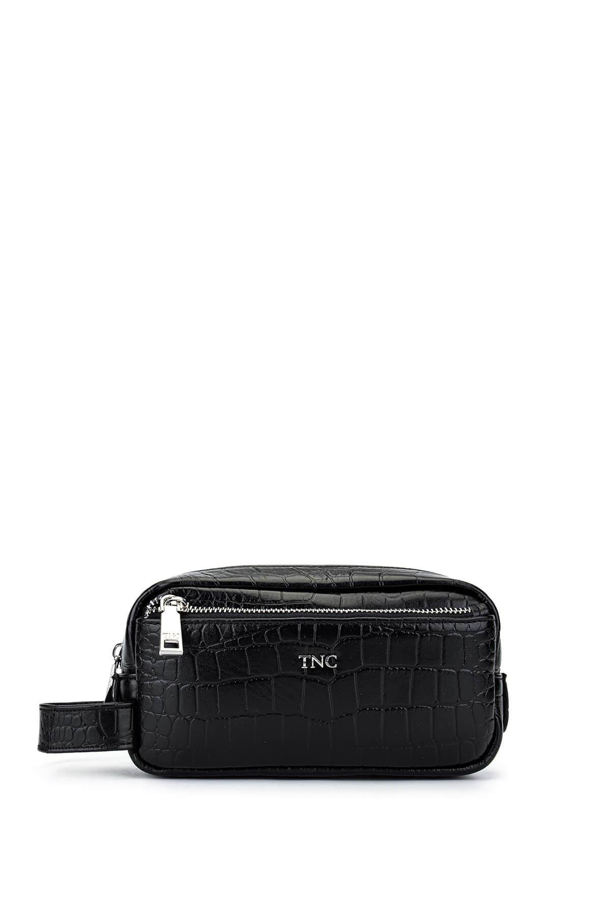 Tamer Tanca Erkek Hakiki Deri Siyah Kroko El Çantası
