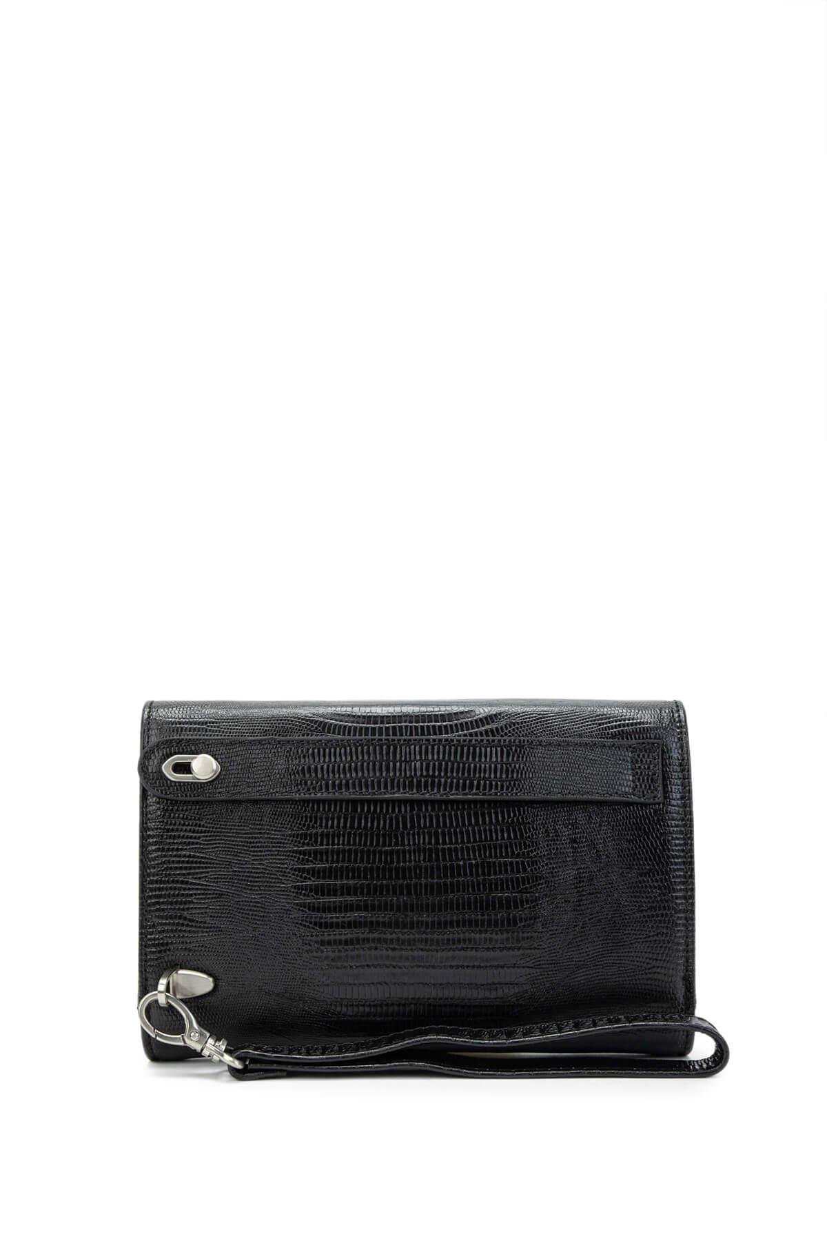 Tamer Tanca Erkek Hakiki Deri Siyah Lazer El Çantası