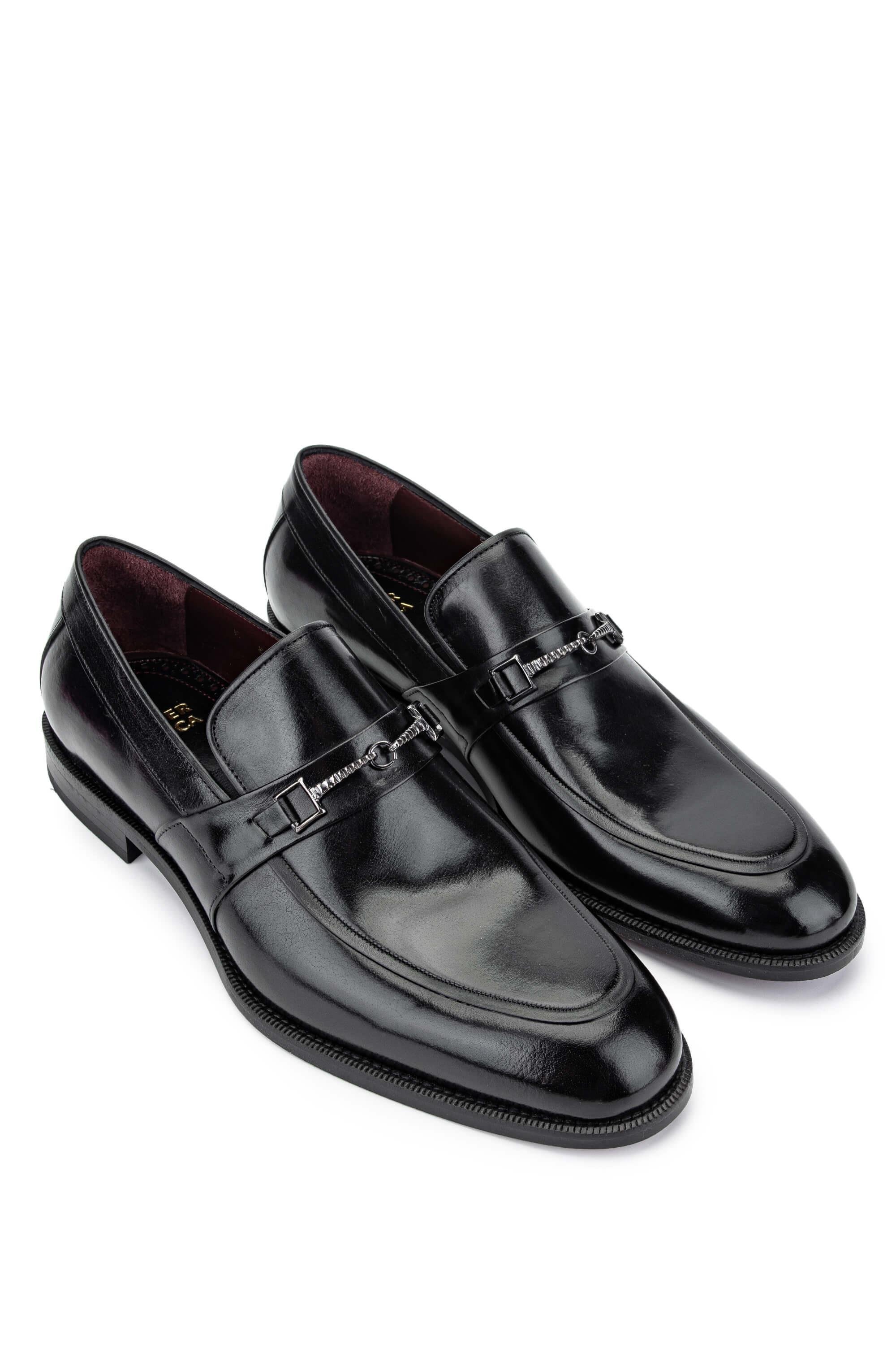 Tamer Tanca Erkek Hakiki Deri Siyah Loafer Ayakkabı