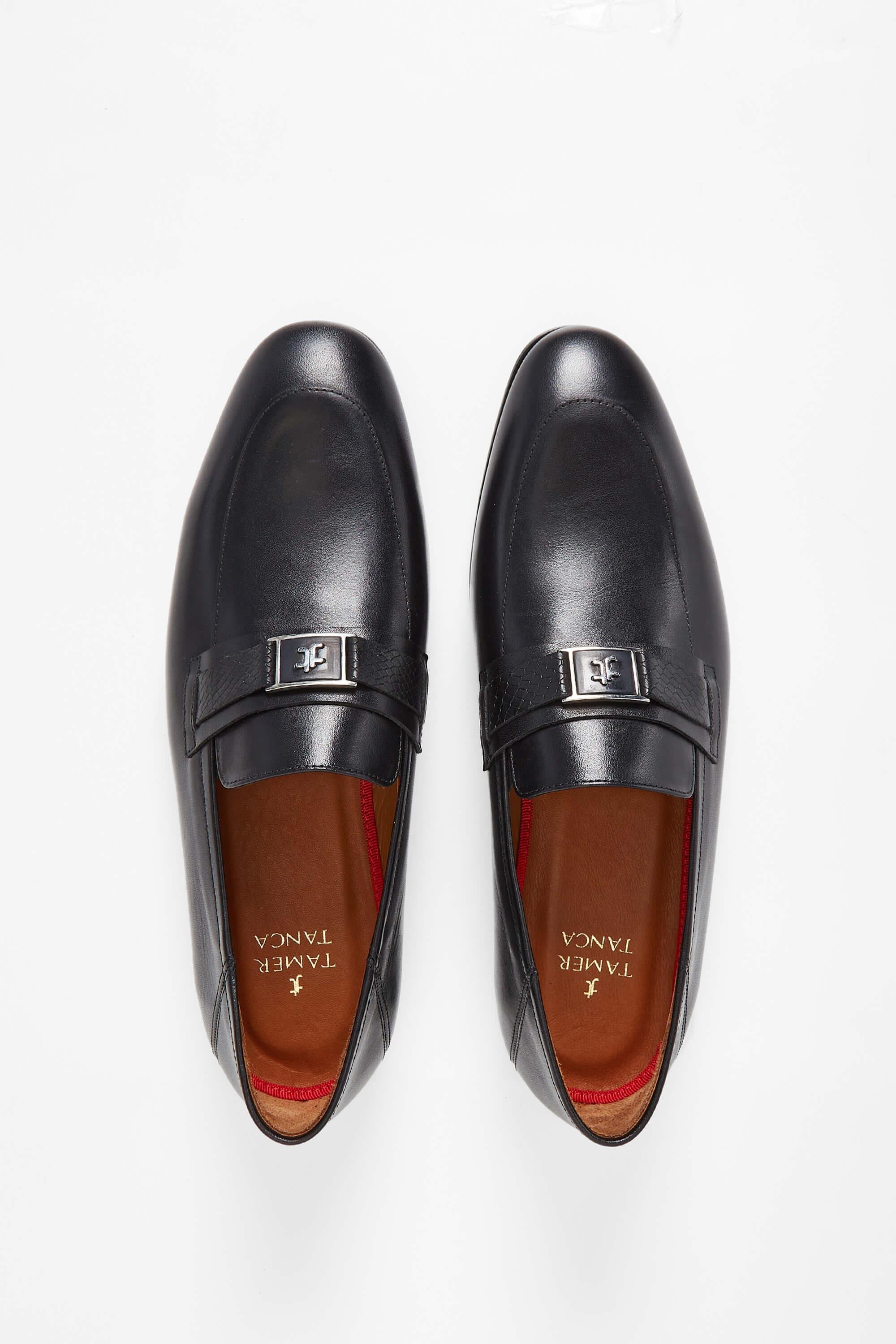 Tamer Tanca Erkek Hakiki Deri Siyah Loafer Ayakkabı