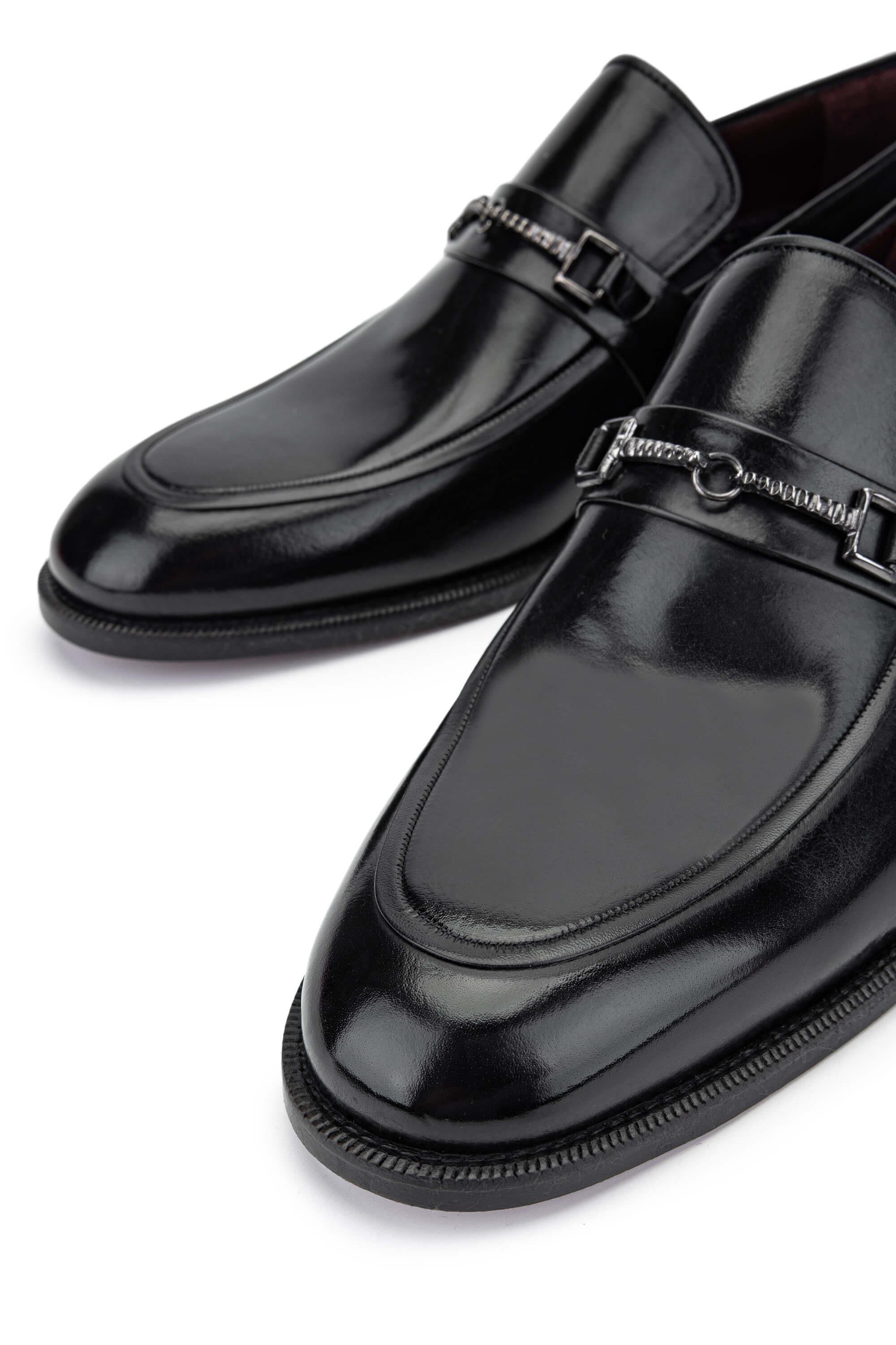 Tamer Tanca Erkek Hakiki Deri Siyah Loafer Ayakkabı