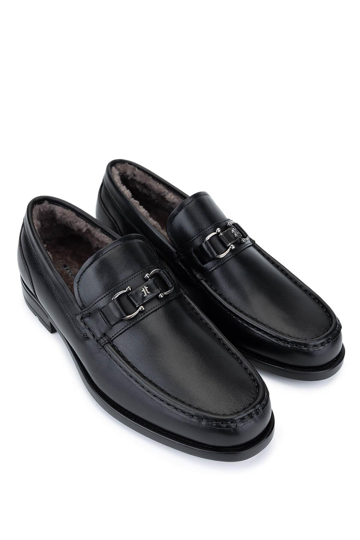 Tamer Tanca Erkek Hakiki Deri Siyah Makosen Ayakkabı