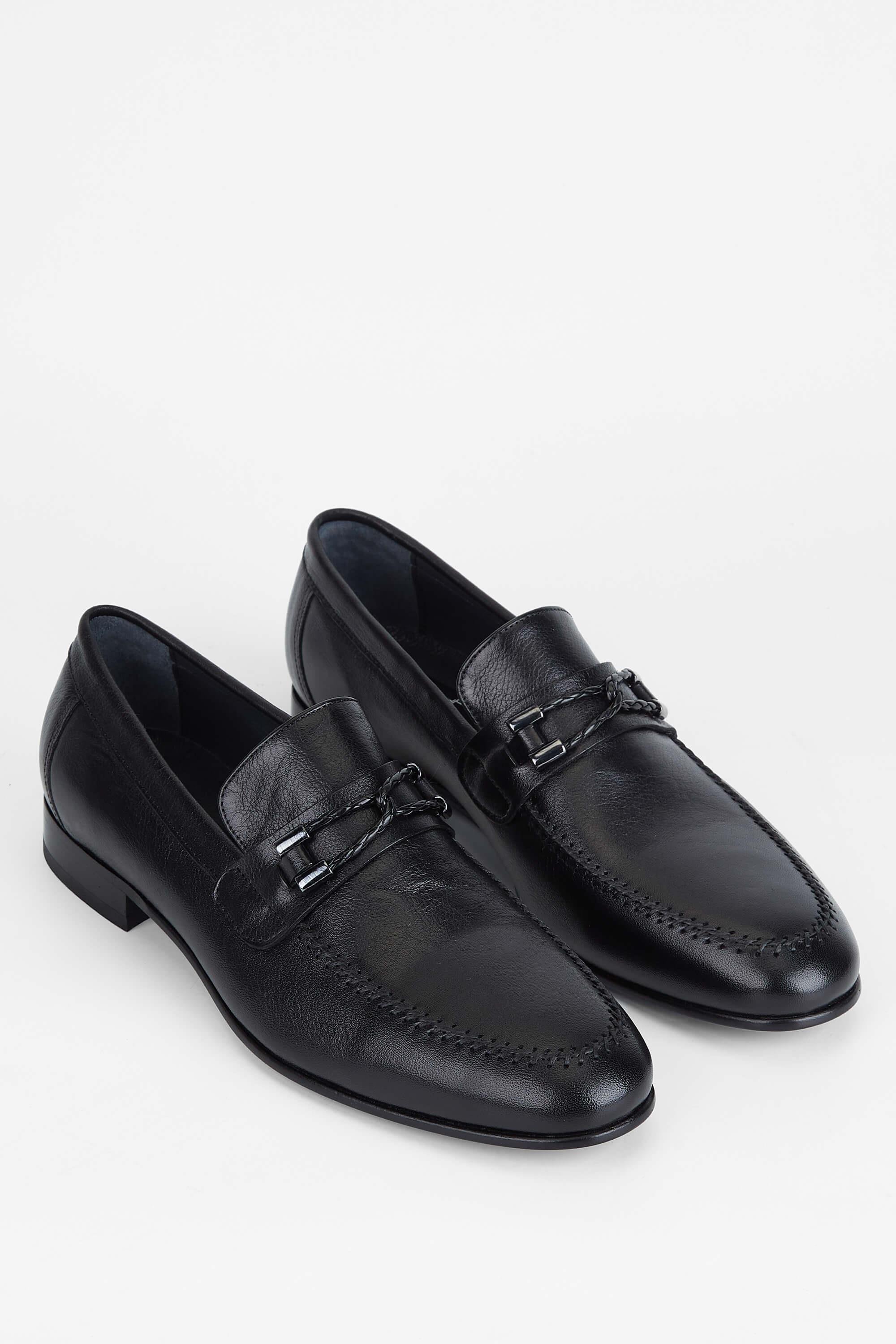 Tamer Tanca Erkek Hakiki Deri Siyah Makosen Ayakkabı