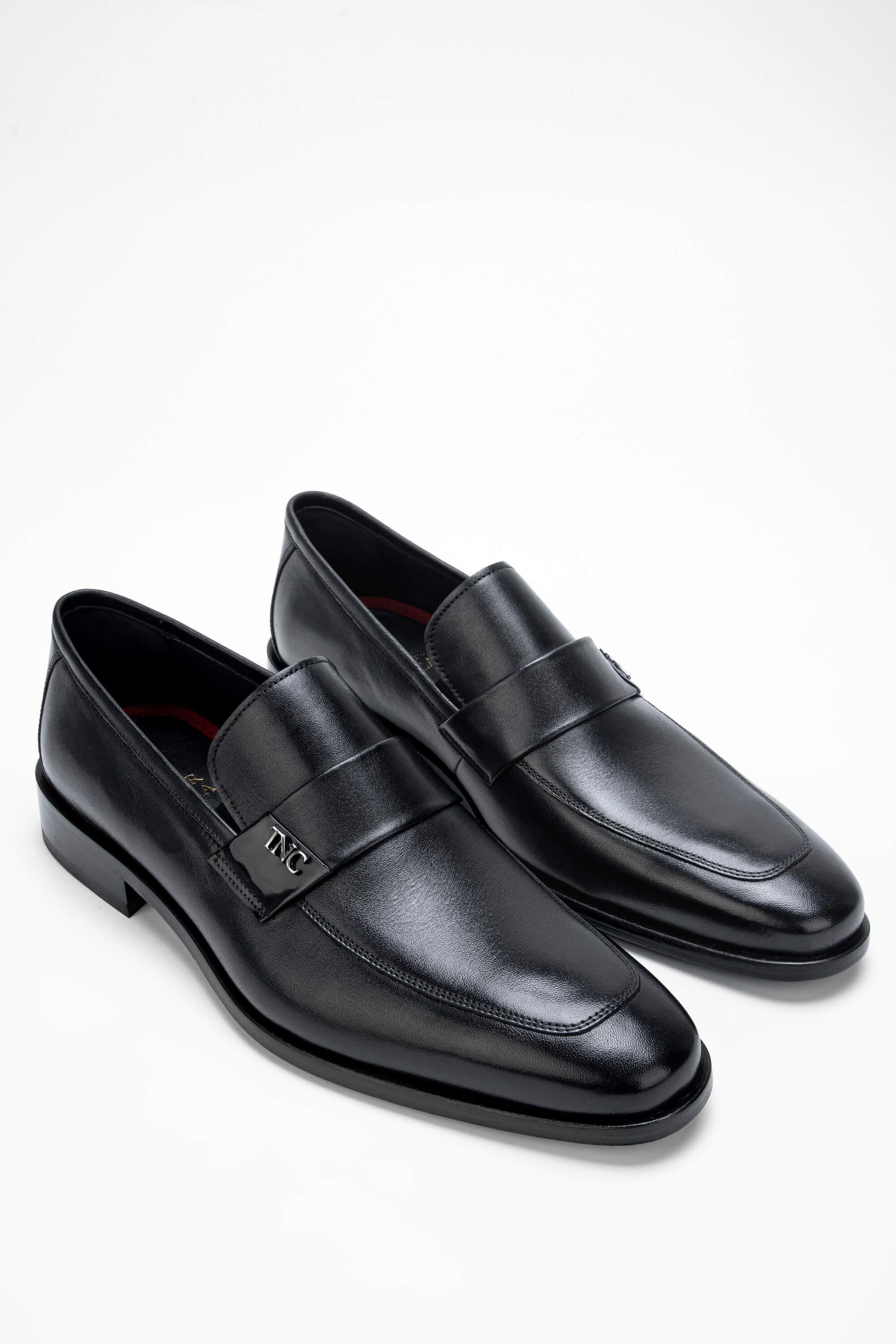 Tamer Tanca Erkek Hakiki Deri Siyah Makosen Ayakkabı