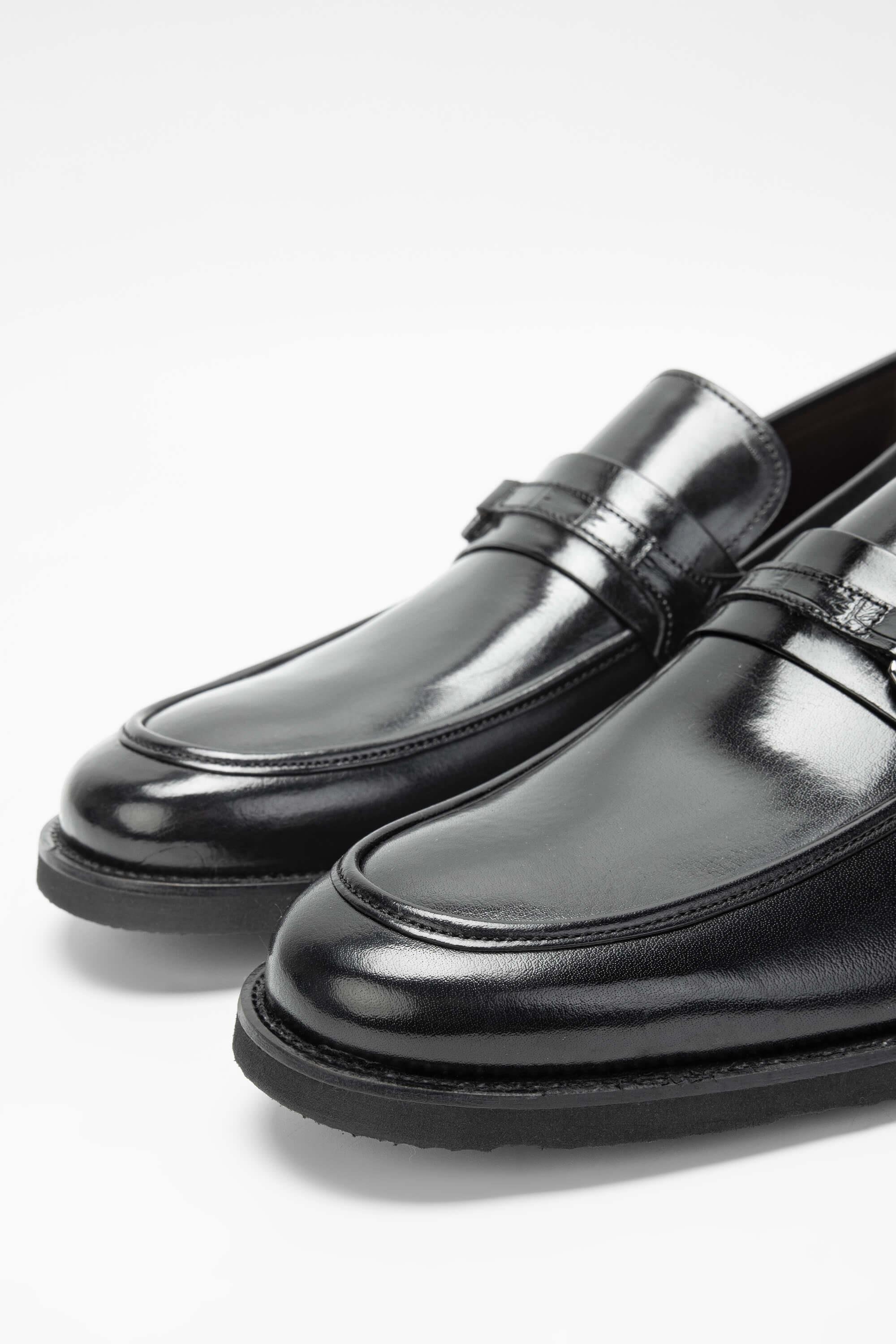 Tamer Tanca Erkek Hakiki Deri Siyah Makosen Ayakkabı