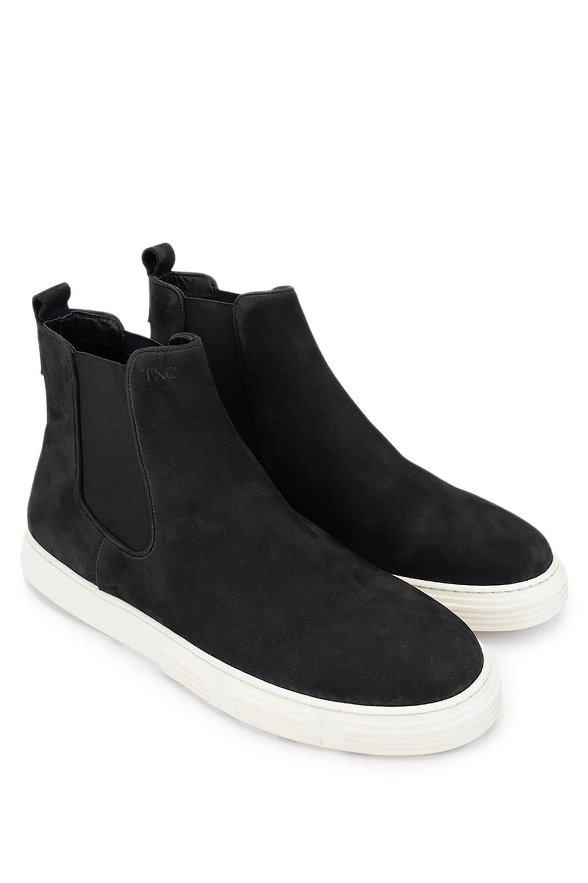 Tamer Tanca Erkek Hakiki Deri Siyah Nubuk Casual Bot