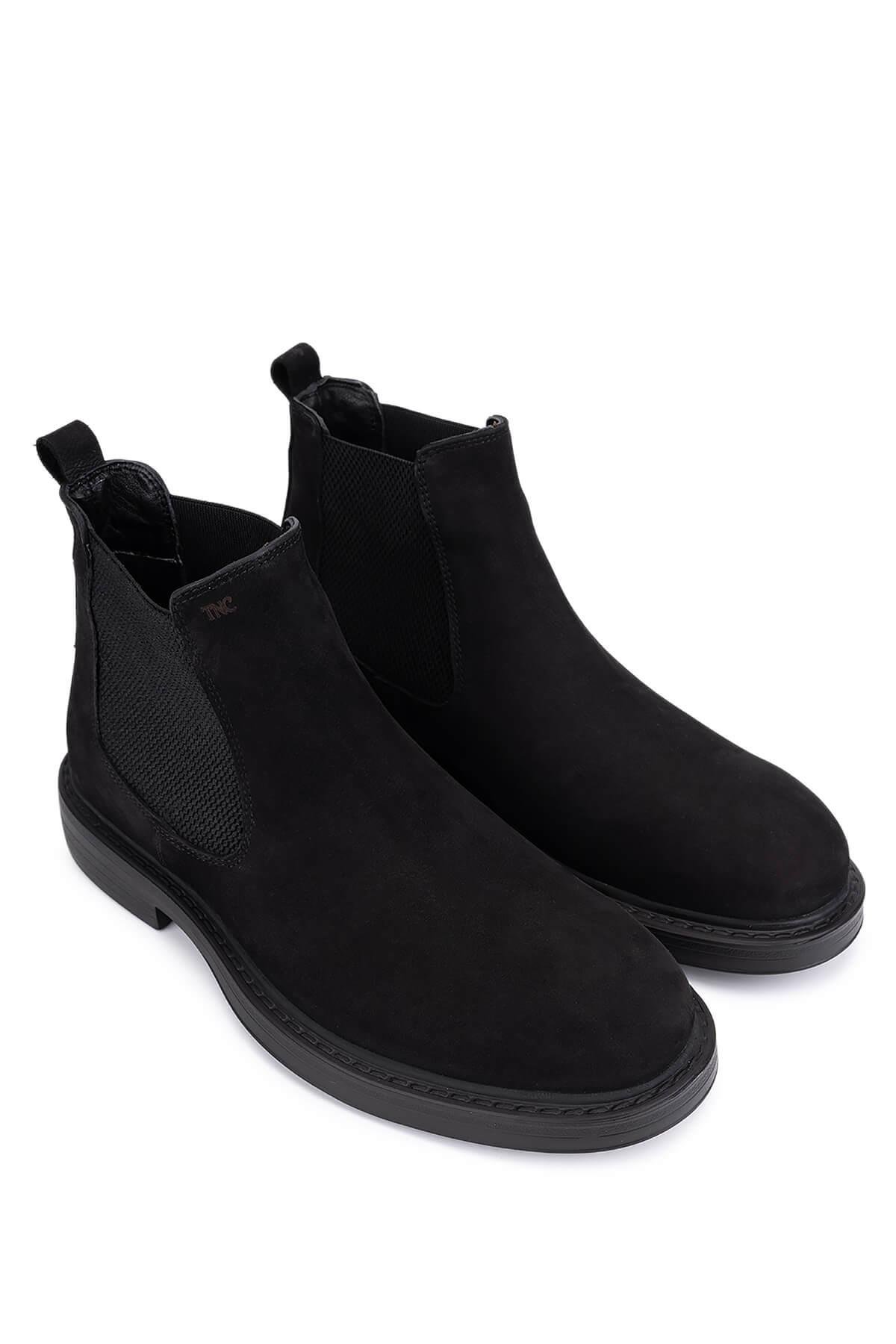 Tamer Tanca Erkek Hakiki Deri Siyah Nubuk Casual Bot