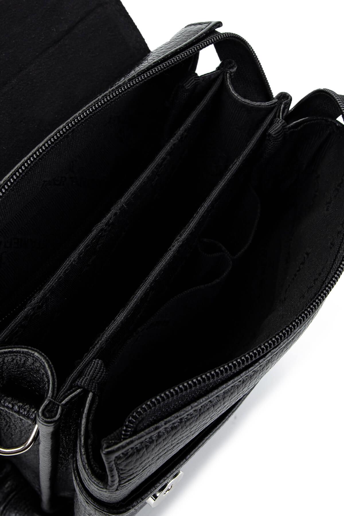 Tamer Tanca Erkek Hakiki Deri Siyah Postacı Çanta