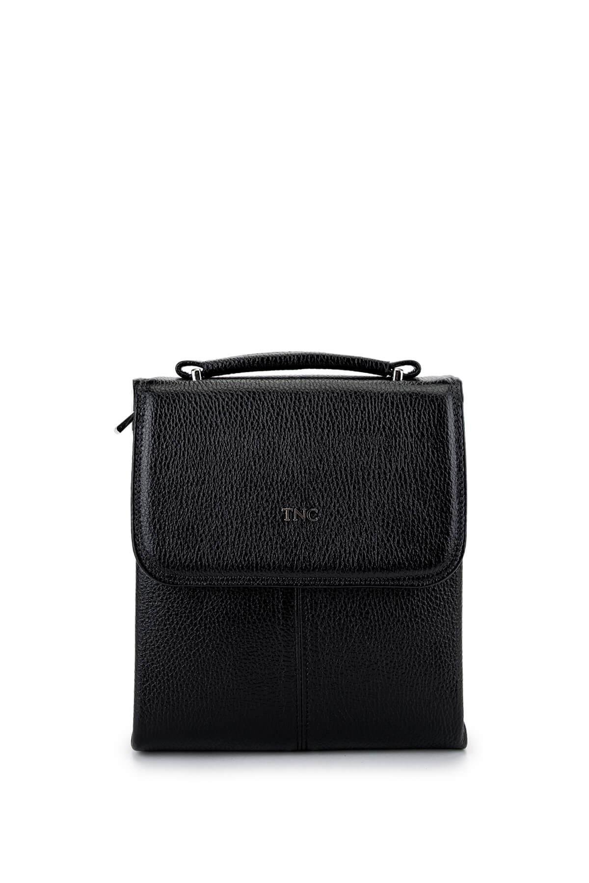 Tamer Tanca Erkek Hakiki Deri Siyah Postacı Çanta