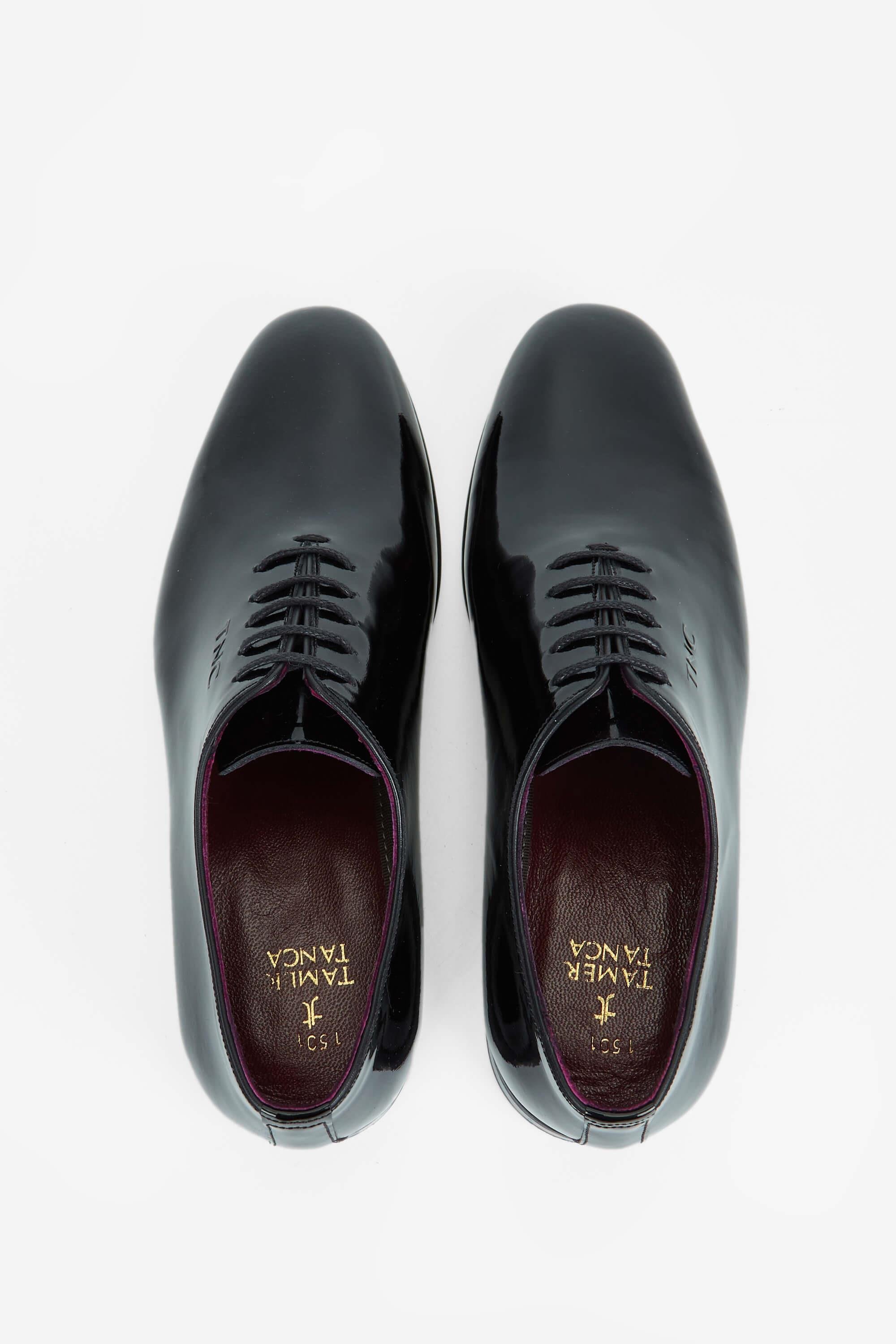 Tamer Tanca Erkek Hakiki Deri Siyah Rugan Klasik Ayakkabı