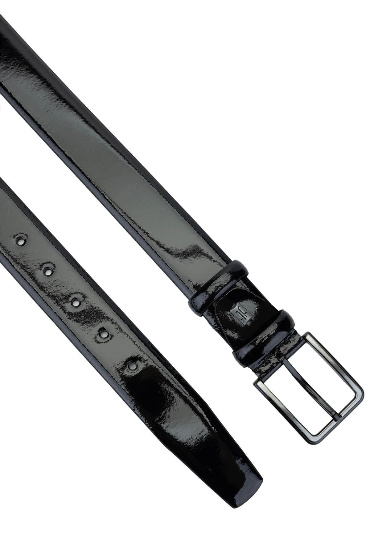 Tamer Tanca Erkek Hakiki Deri Siyah Rugan Kemer