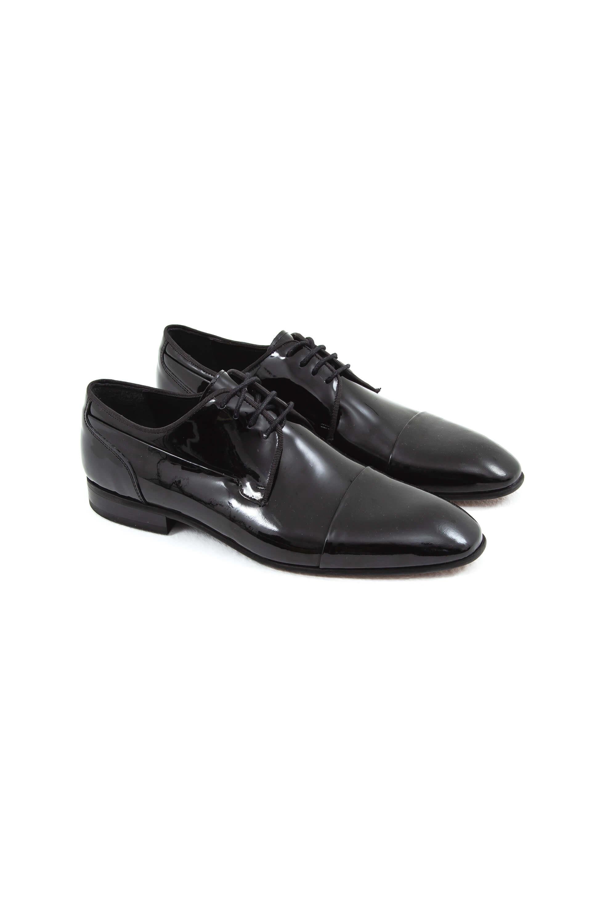 Tamer Tanca Erkek Hakiki Deri Siyah Rugan Klasik Ayakkabı