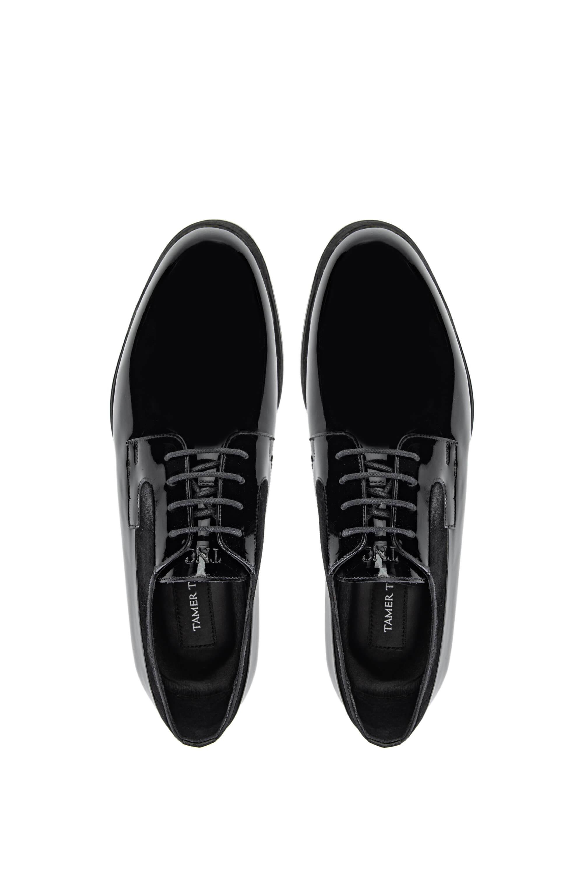 Tamer Tanca Erkek Hakiki Deri Siyah Rugan Klasik Ayakkabı