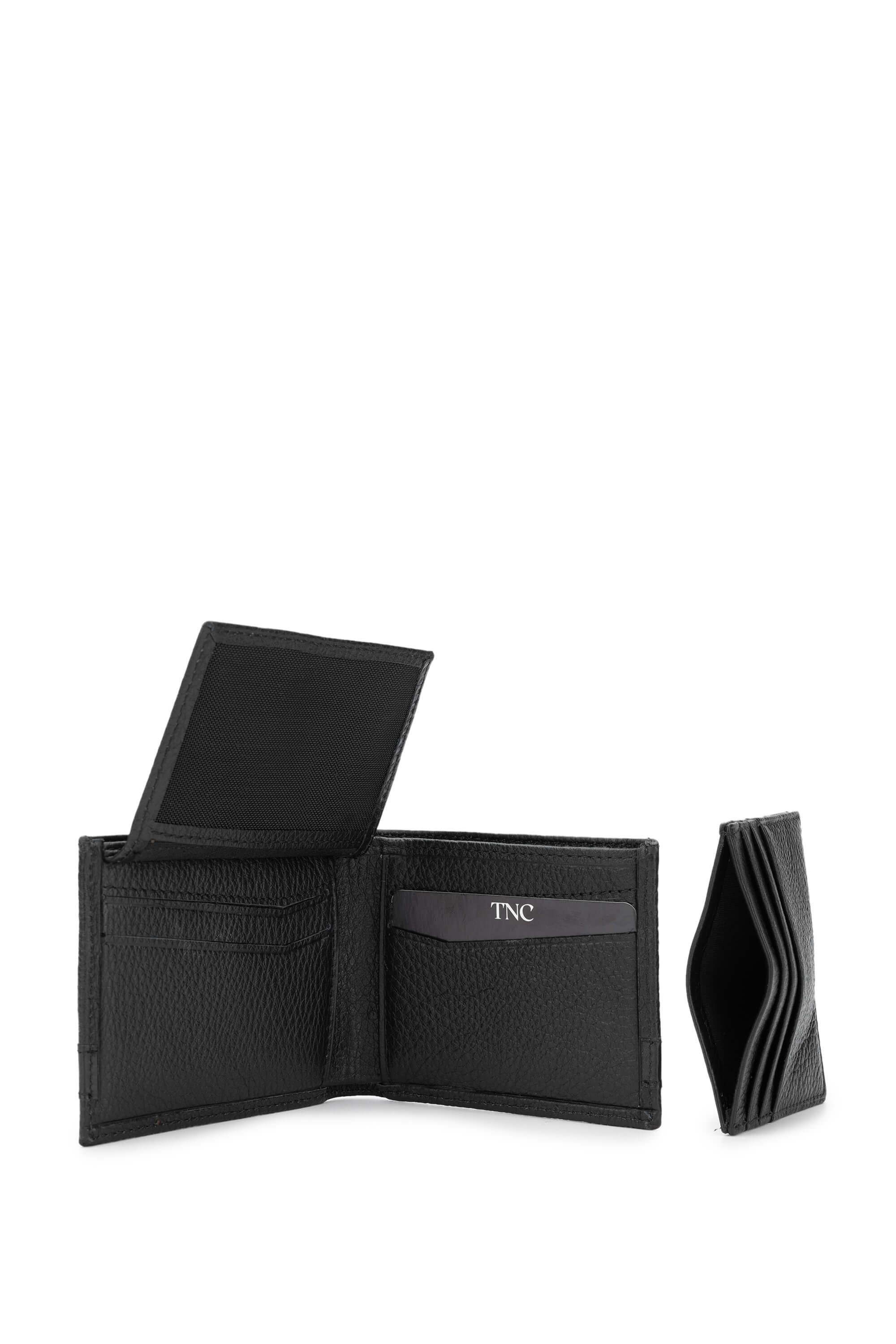 Tamer Tanca Erkek Hakiki Deri Siyah Set Kutusu