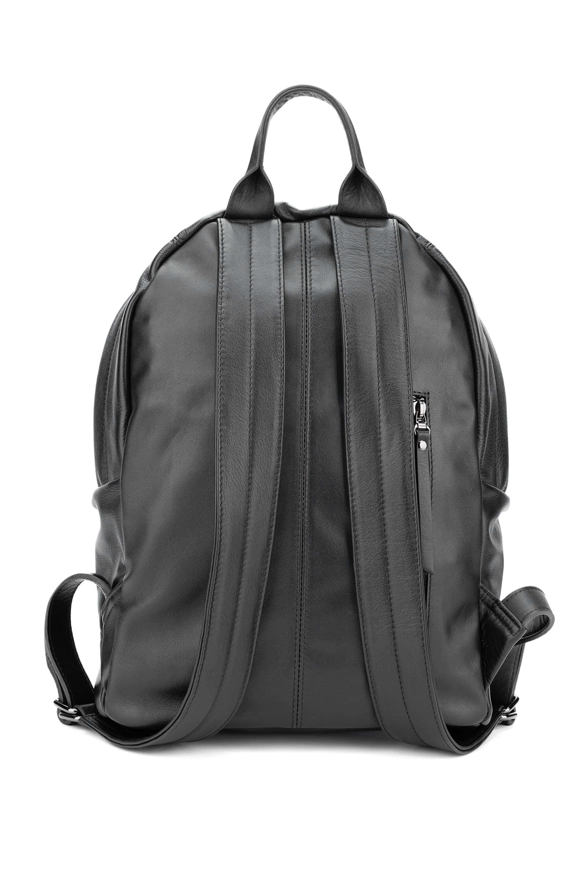 Tamer Tanca Erkek Hakiki Deri Siyah Sırt Çantası